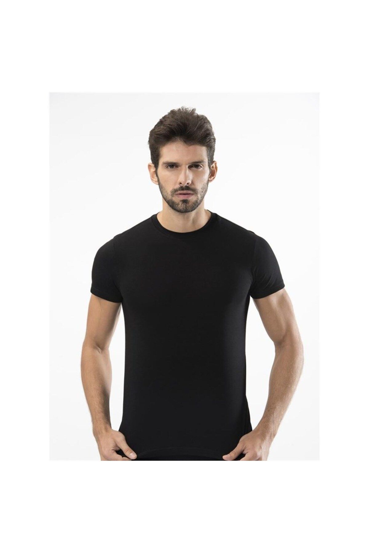 Türen 164 Likralı Erkek T-shirt-sıyah