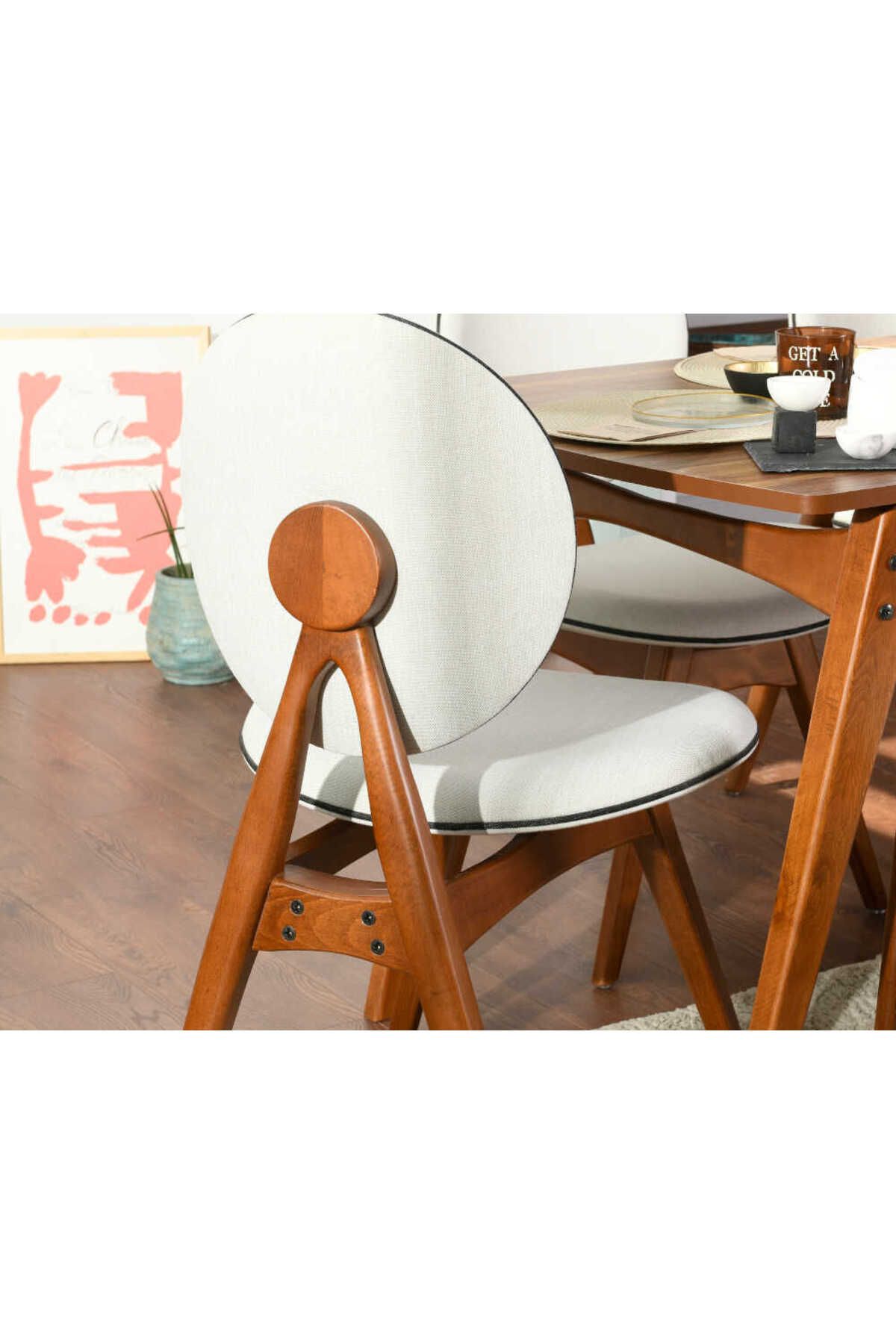 VOWTURKEY Touch Iskandinav Tasarım Ahşap Mutfak - Salon Sandalyesi