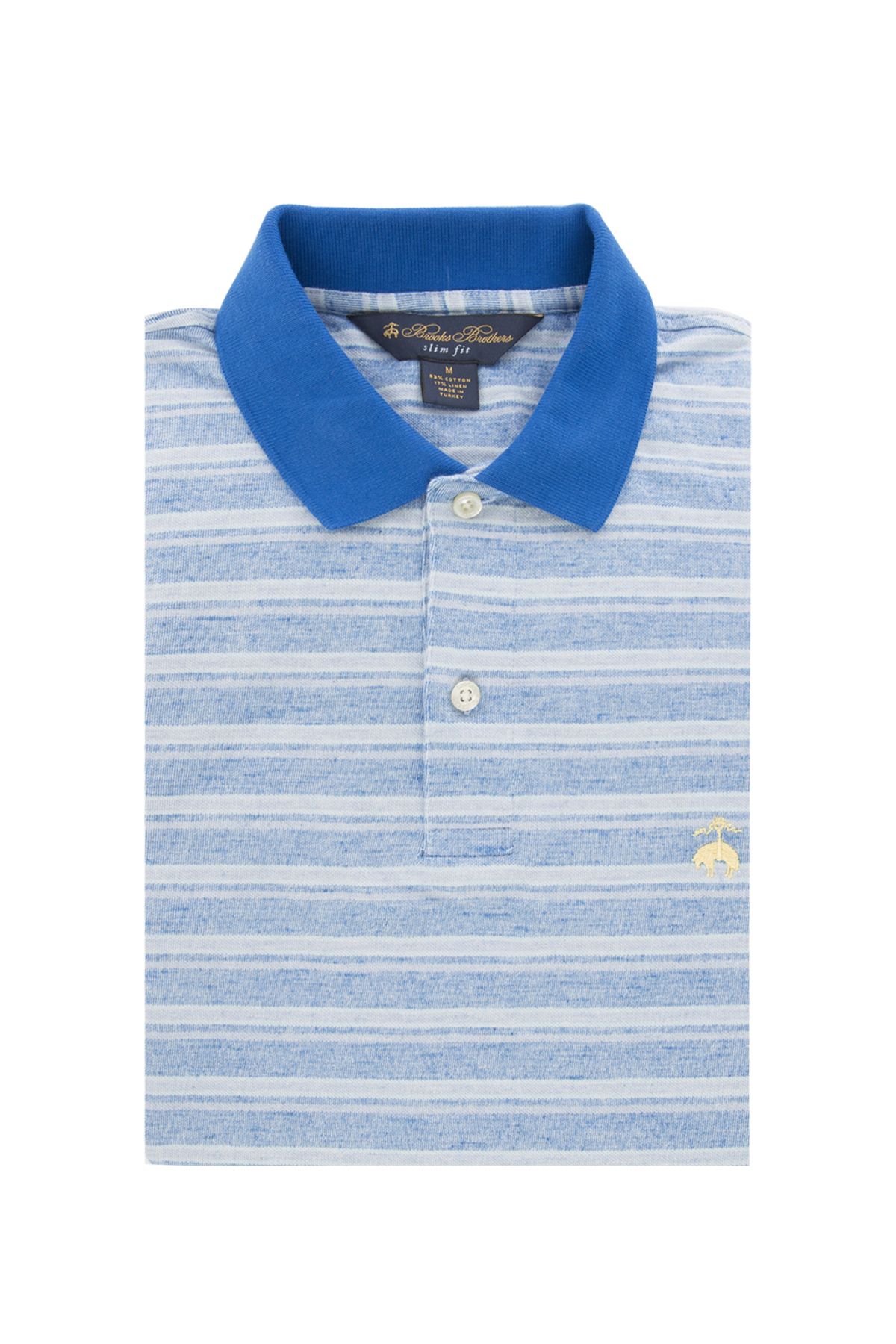 BROOKS BROTHERS Erkek Mavi Çizgili Polo Yaka T-shirt