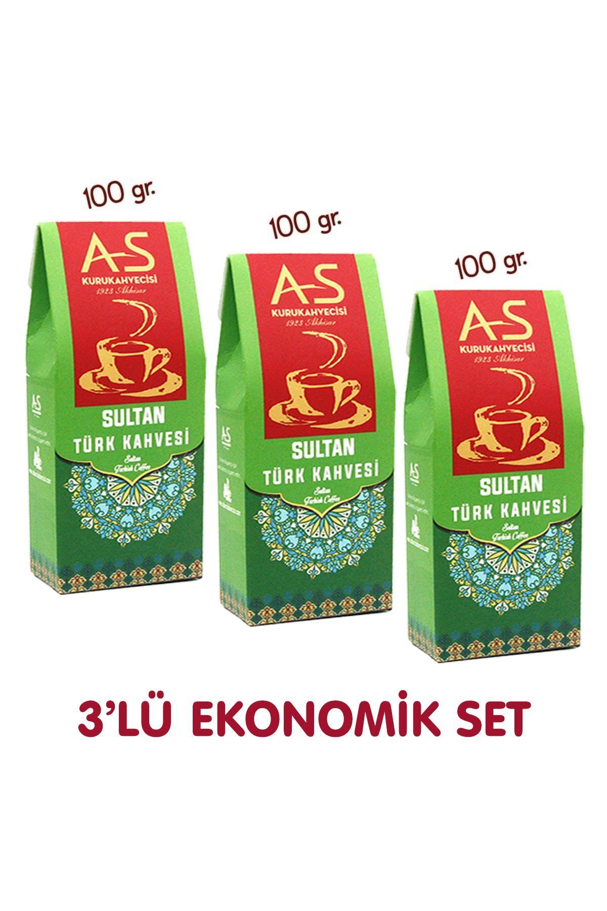 AS Kurukahvecisi 3'lü Sultan Türk Kahvesi Ekonomik Set