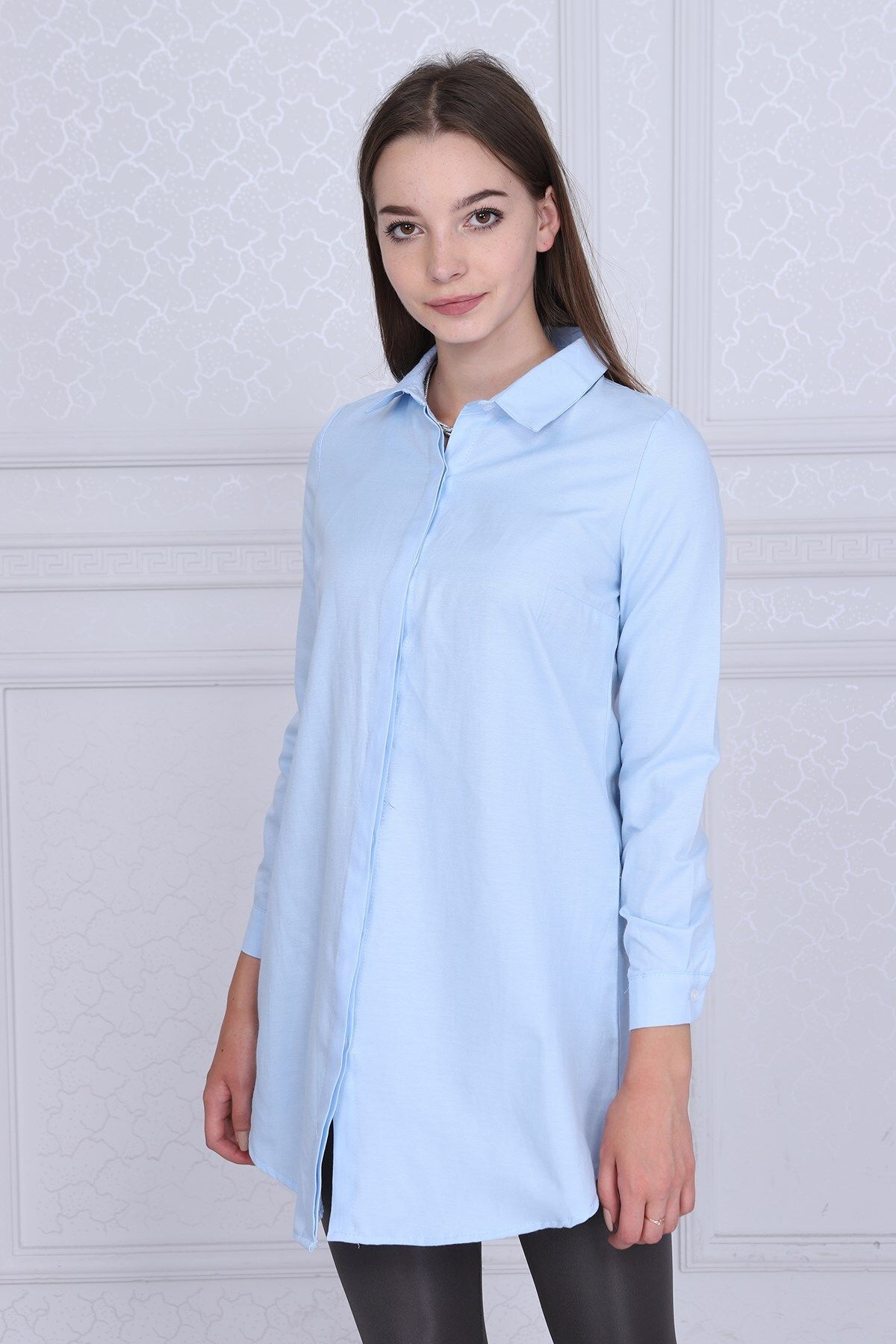 Cotton Mood 9072734 Şamre Uzun Kollu Gömlek Mavı