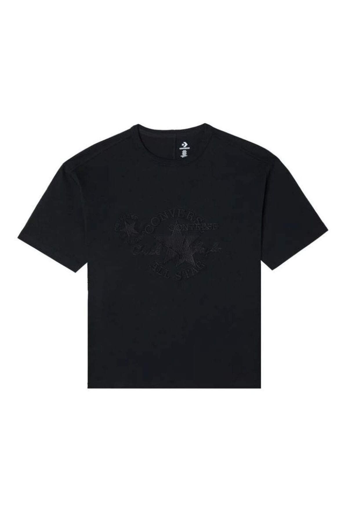 Converse Chuck 70S Embroidered Kadın Siyah T-Shirt TİŞÖRT GENİŞ KALIP OVERSİZE