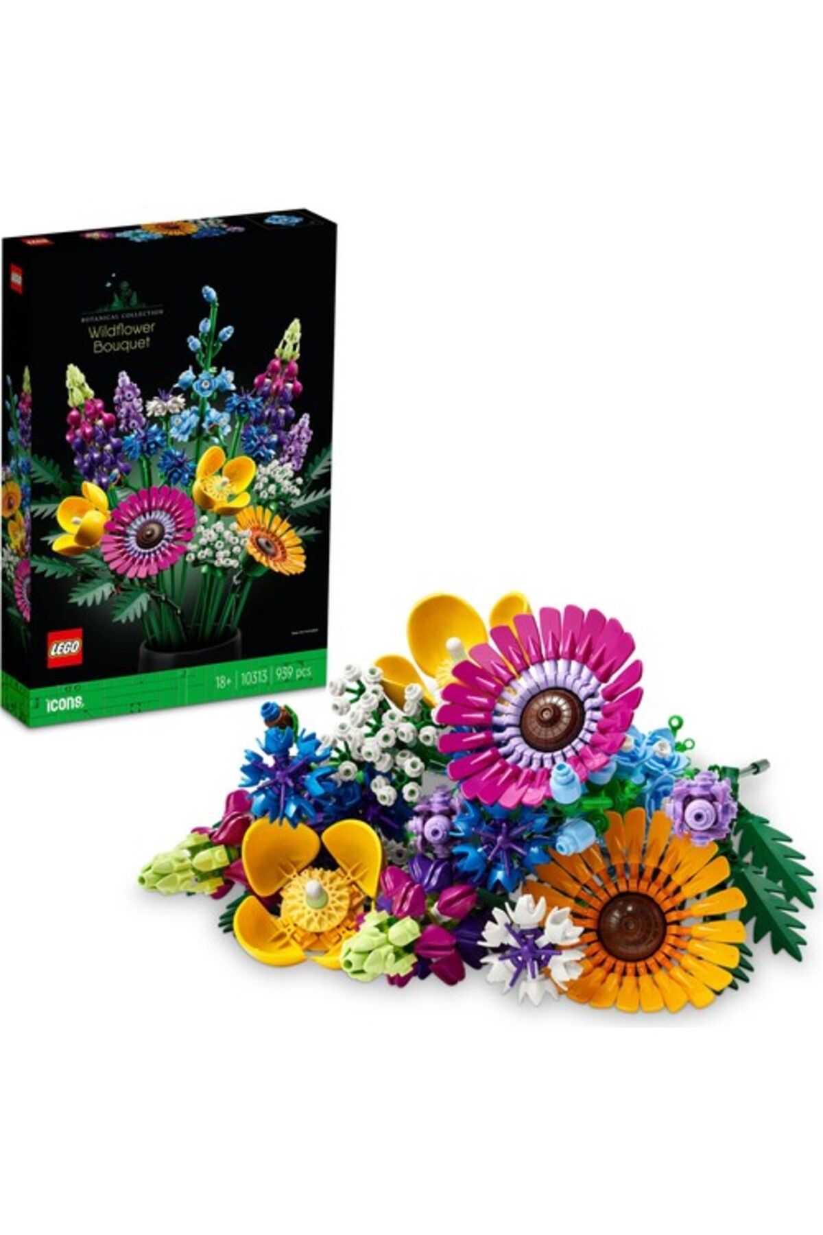LEGO ® ICONS Kır Çiçekleri Buketi 10313 - Yetişkinler İçin Koleksiyonluk Yapım Seti (939 Parça)
