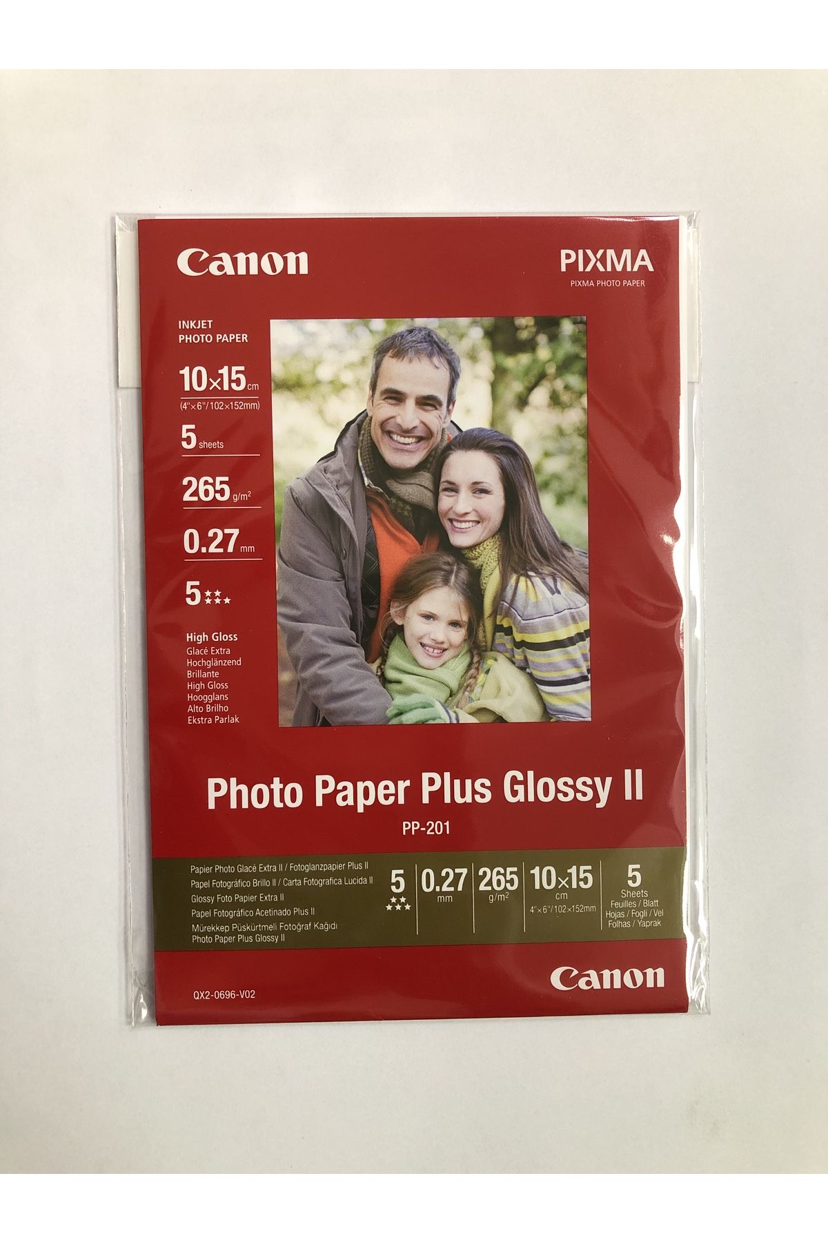 Canon Orijinal Pp-201 Glossy 10x15 Parlak Fotoğraf Kağıdı 100 Yaprak 265gr 50 Sayfalık Albüm Hediyeli