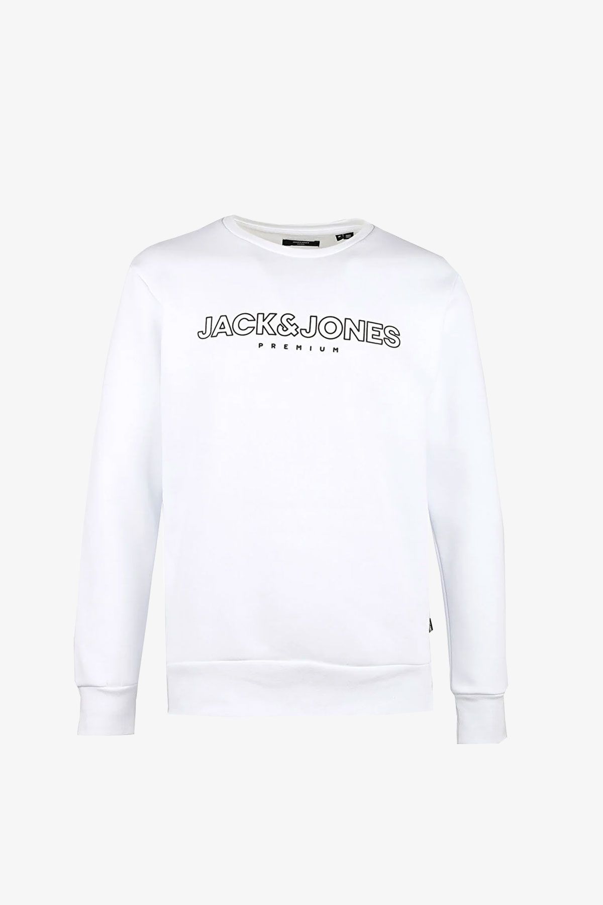 Jack & Jones Jprblajason Branding Sweat Crew Neck Erkek Beyaz Sweatshirt 12245593-white