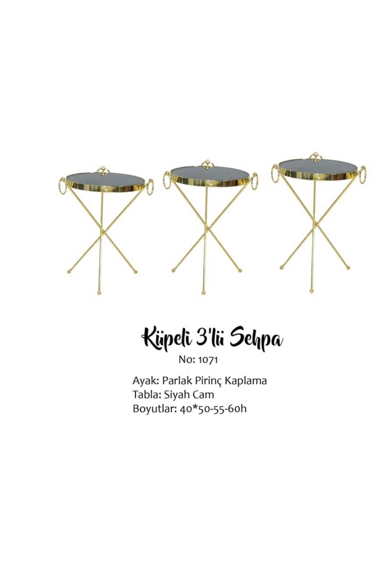 Ankara Mobilya Zigon Brc Küpe Model Sehpa Metal Bakır Roza Renk Ayak Kırılmaz Cam Tabla El Yapım