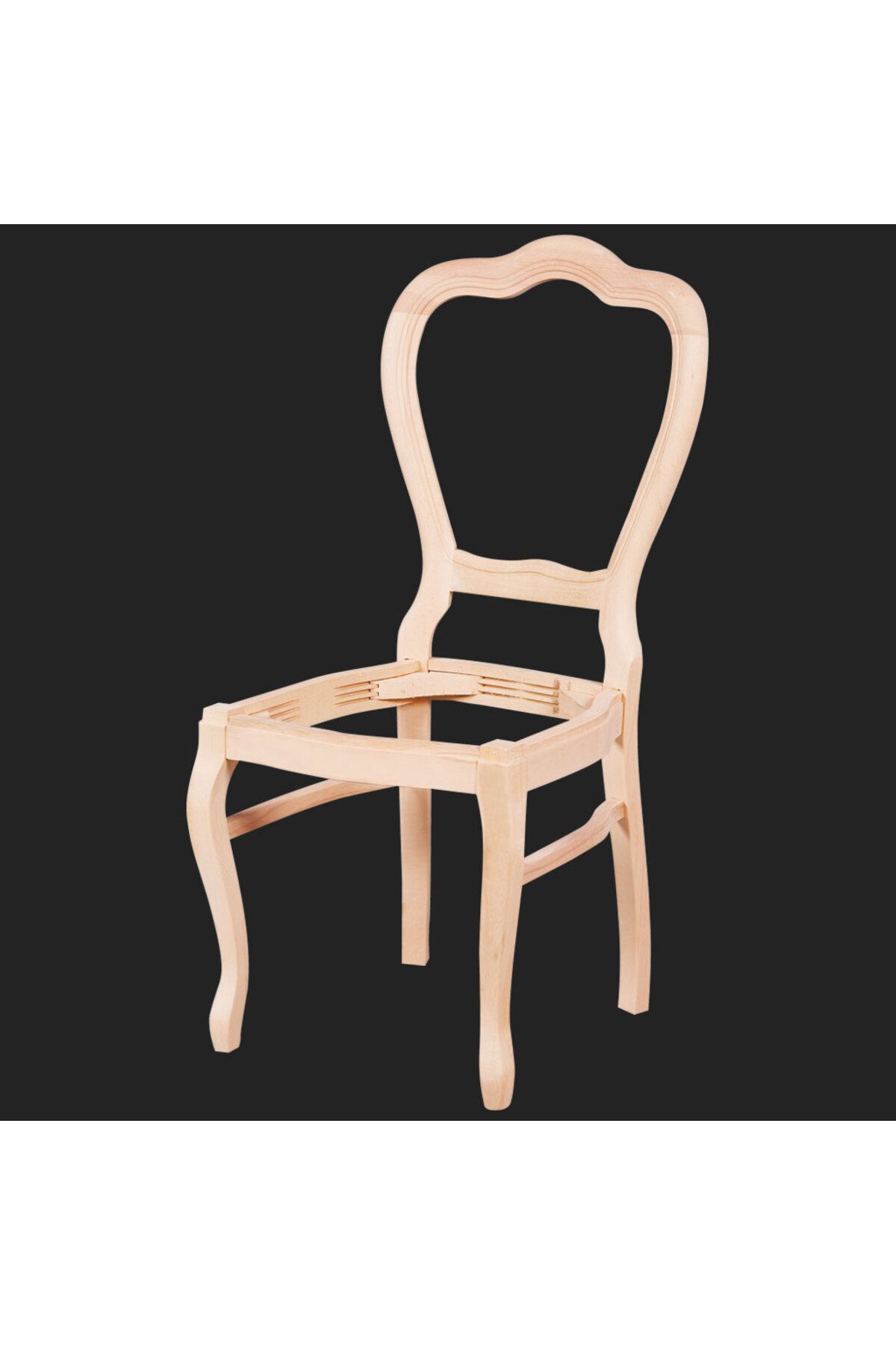 Ankara Mobilya Sandalye St Aslan Model 1adet Kayın Torna Ayak Ham Natüre Klasik Mobilya El Yapım
