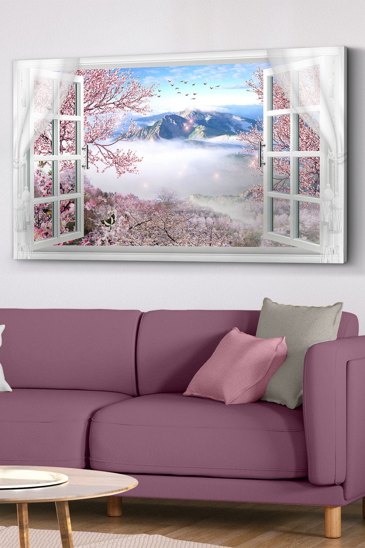 Evinemoda 65x100 Cm Doğaya Açılan Pencere Kanvas - Canvas Tablo