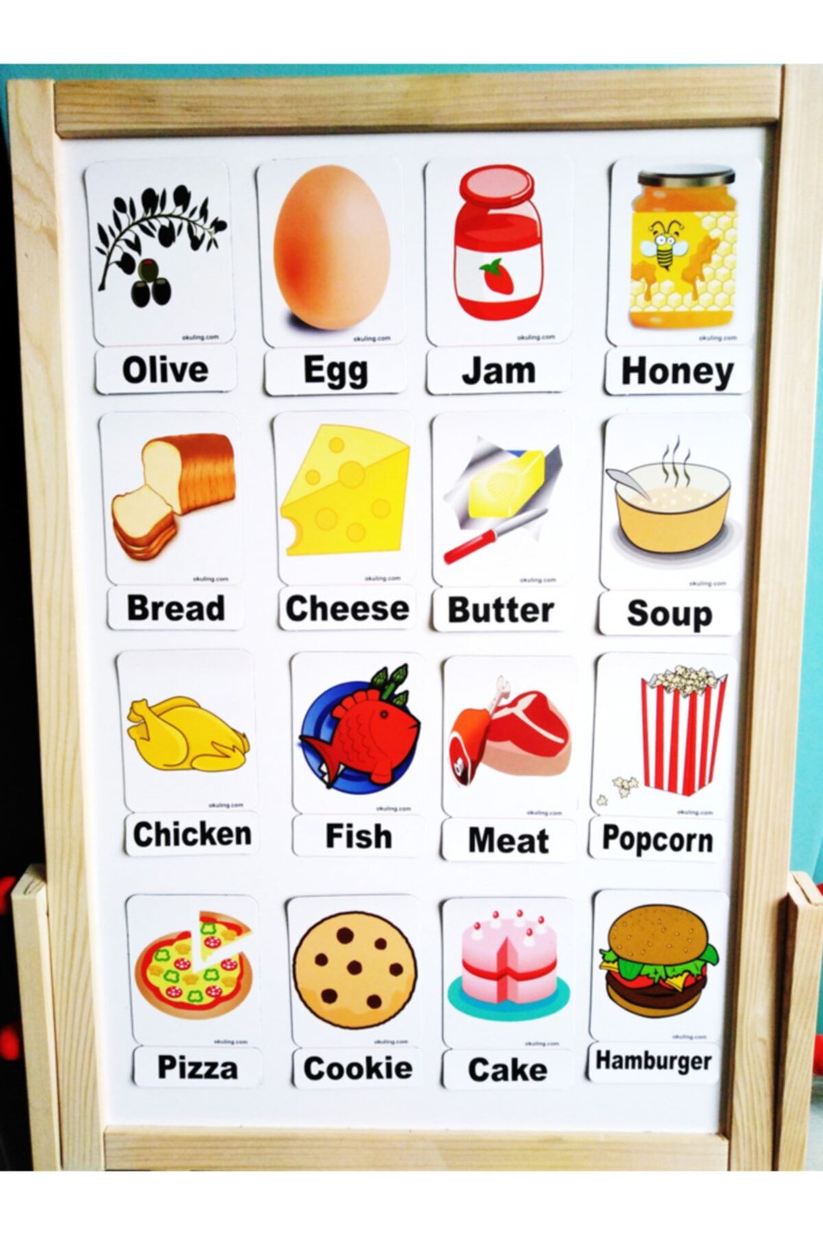 Okuling Manyetik Ingilizce Kelime Kartları Flashcards- Yiyecekler Ve Içecekler / Food And Drinks