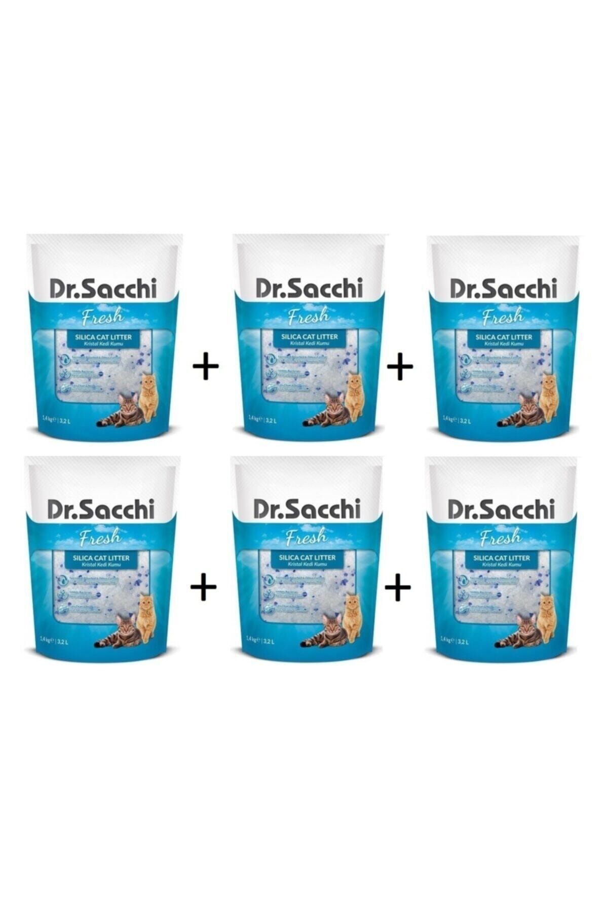 Dr. Sacchi Dr Sacchi Silica Kristal Kedi Kumu  1,4 Kg - 3,2 Lt X 6 Adet