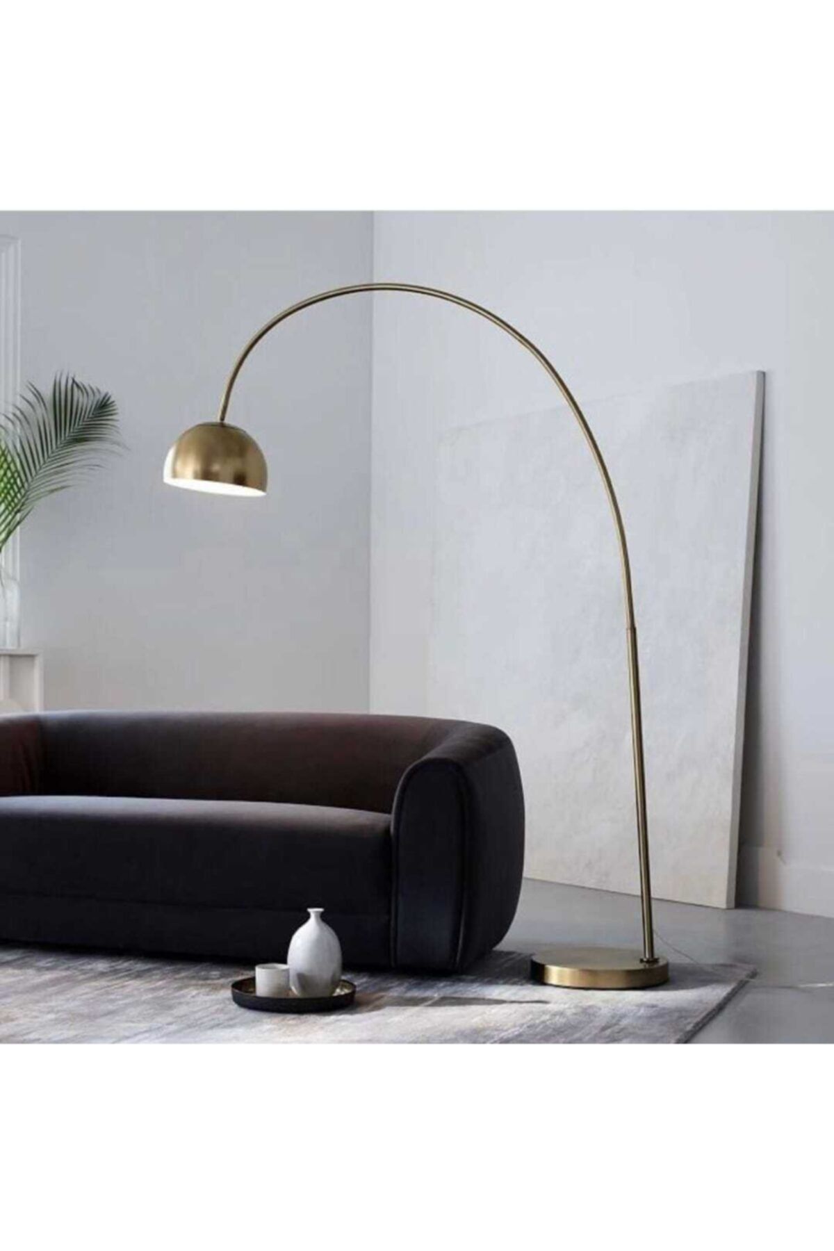 Dylight Retro Metal Dekoratif Eskitme Kaplama Rustik Mafsallı C Kol Köşe Lambası Lambader Başlık Çap:40 Cm