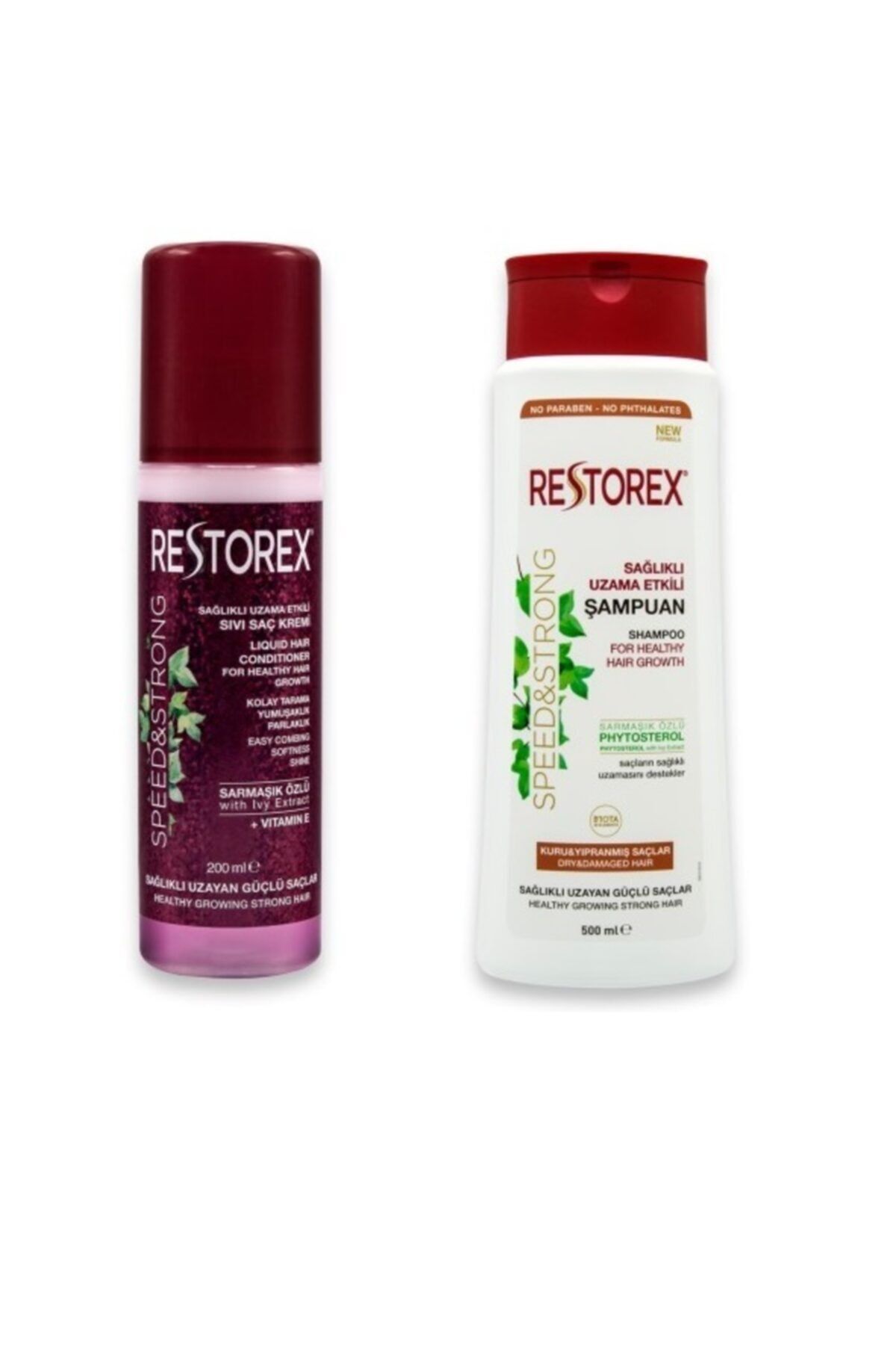 Restorex Sağlıklı Uzama Etkili Sıvı Saç Kremi Fön Suyu 200 ml Ve Kuru Ve Yıpranmış Saçlar Şampuan 500 ml