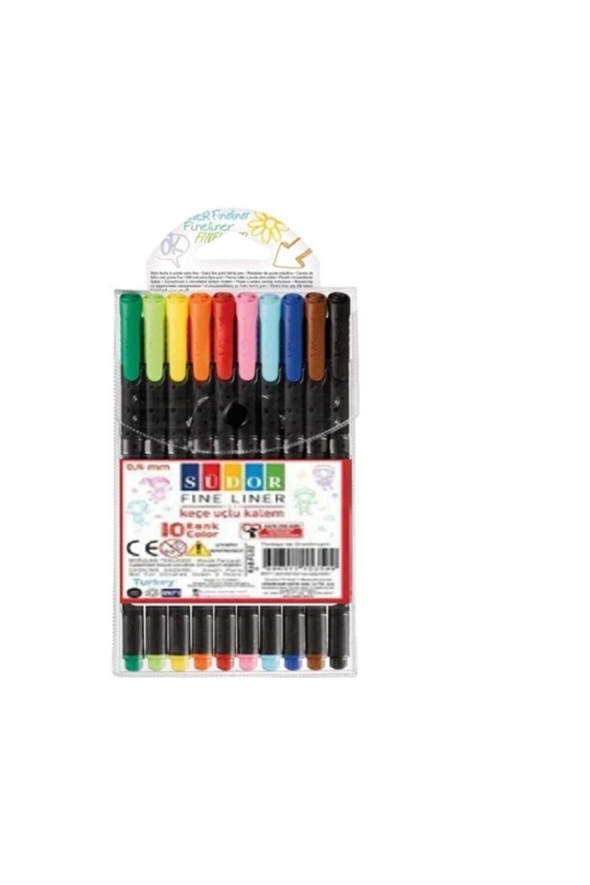 Genel Markalar 10 Renk 0.4mm Fineliner Keçe Uçlu Kalem Seti