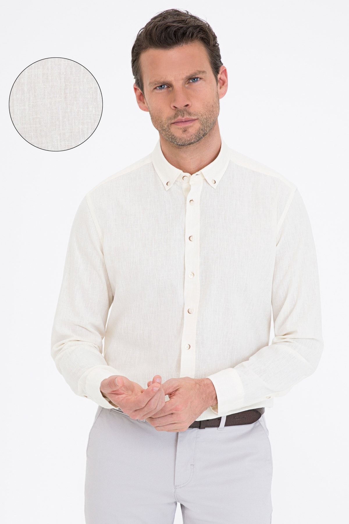 Pierre Cardin Açık Sarı Regular Fit Gömlek