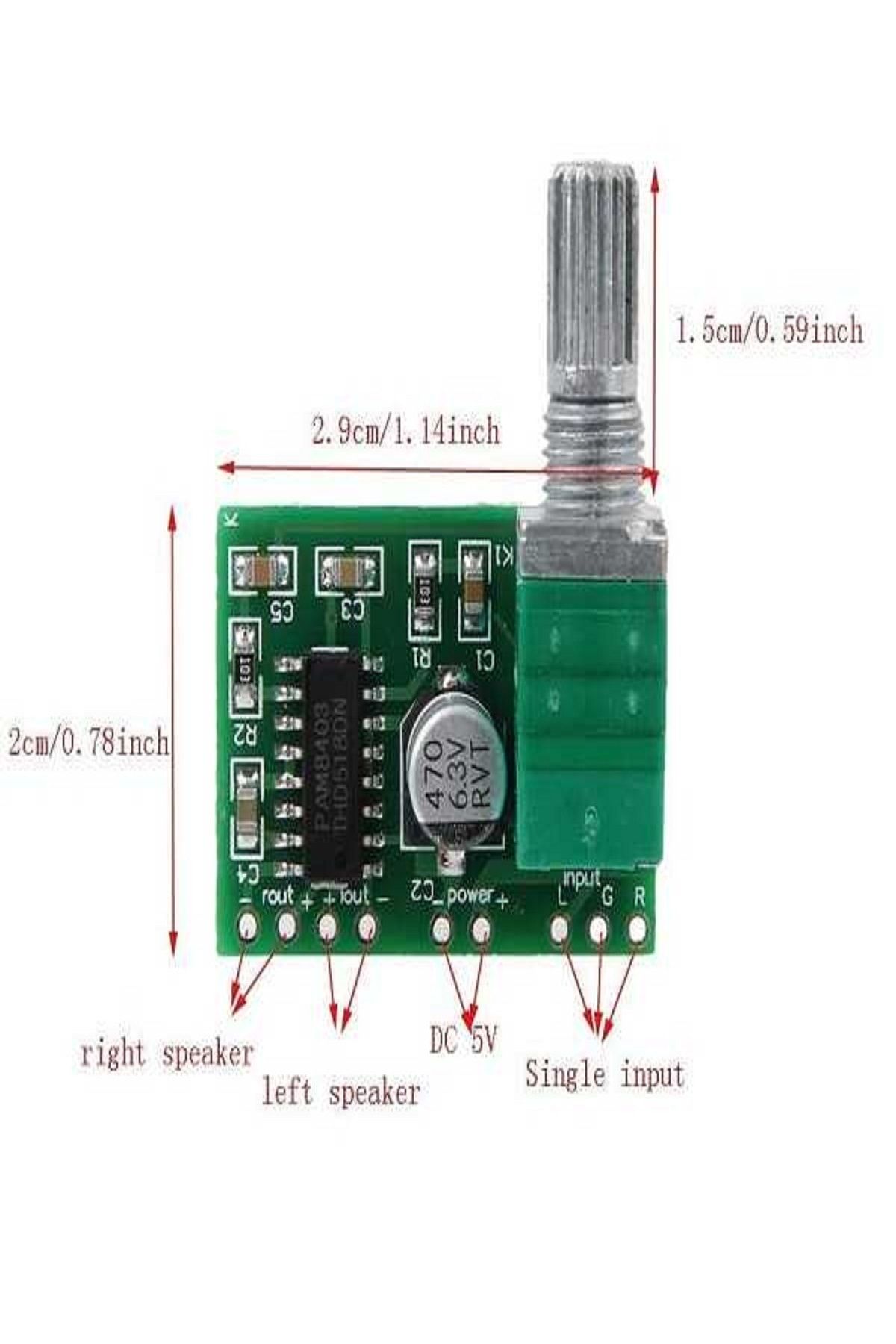 Arduino Pam8403 Ses Kontrollü Ses Amplifikatörü