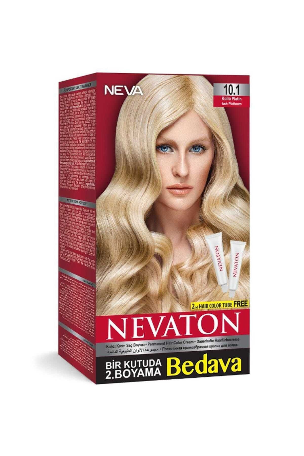 Nevaton Set Saç Boyası Bir Kutuda 2 Boyama 10.1 Küllü Platin 8698636614788