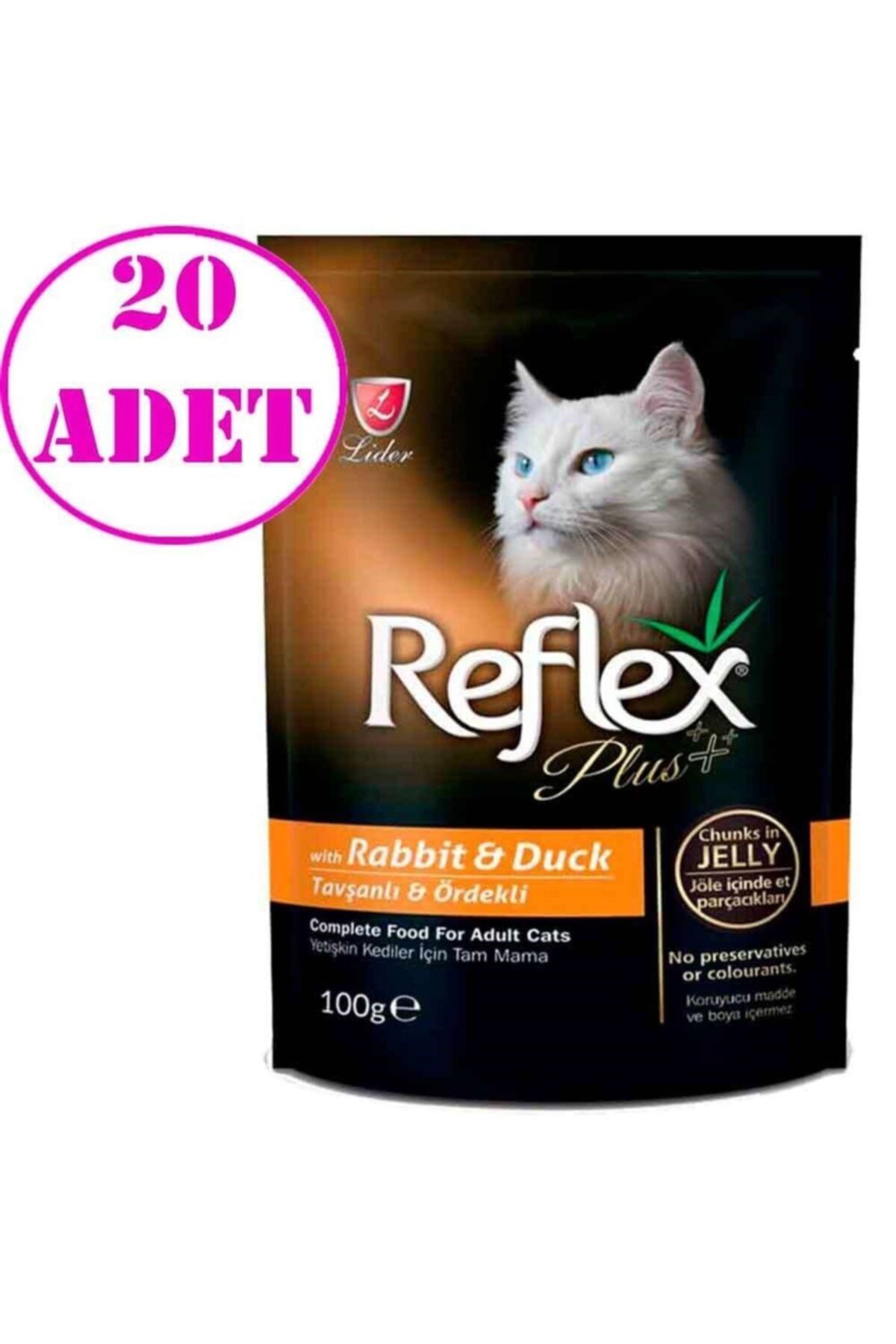 Reflex Pouch Tavşan Ve Ördekli Yetişkin Kedi Konservesi 100 Gr 20 Ad