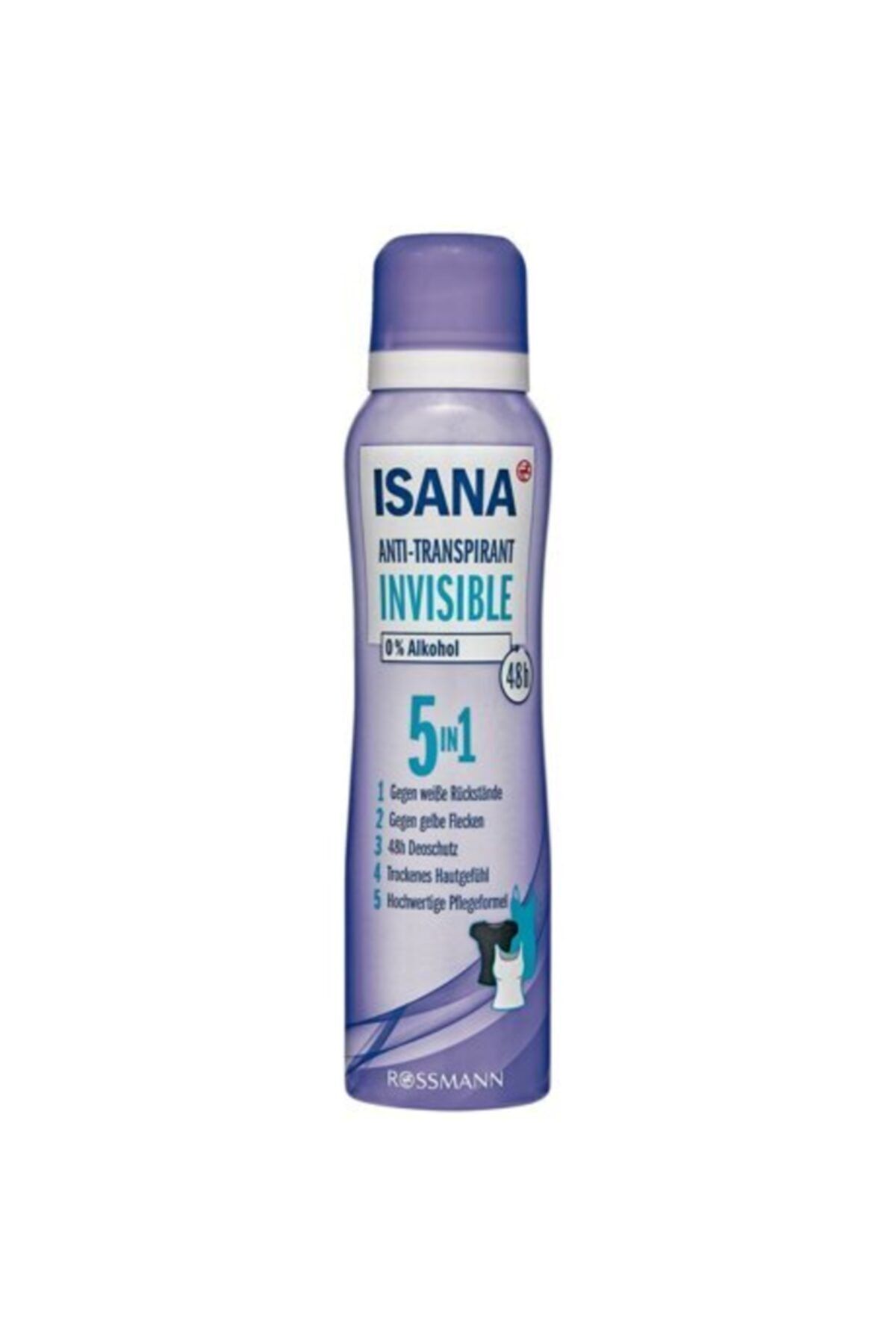 ISANA Invisible Deodorant Sprey Iz Bırakmayan Özel Formül, 48 Saate Kadar Etkili 150 ml