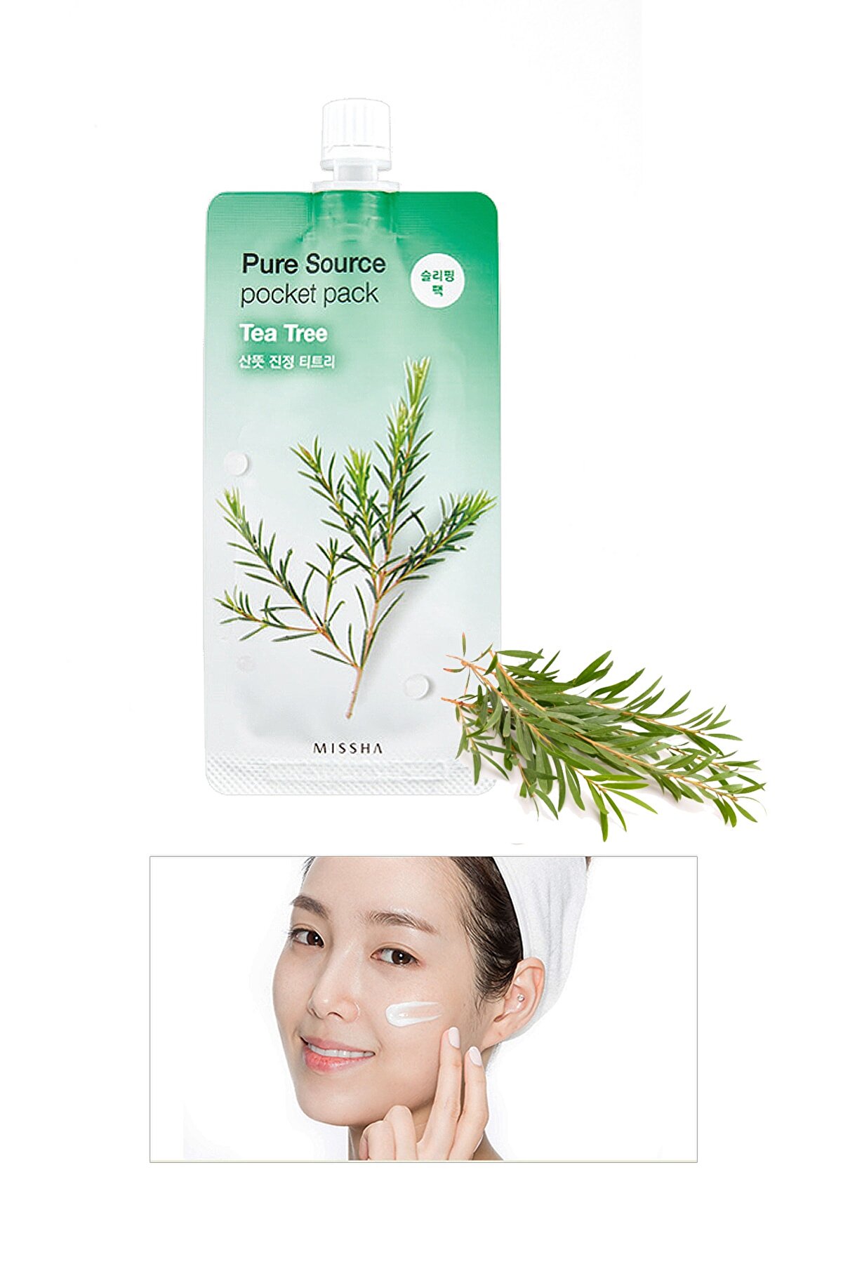 Missha Sivilceli Ciltler İçin Çay Ağacı Yağı İçeren Uyku Maskesi 10ml Pure Source Pocket Pack Tea Tree