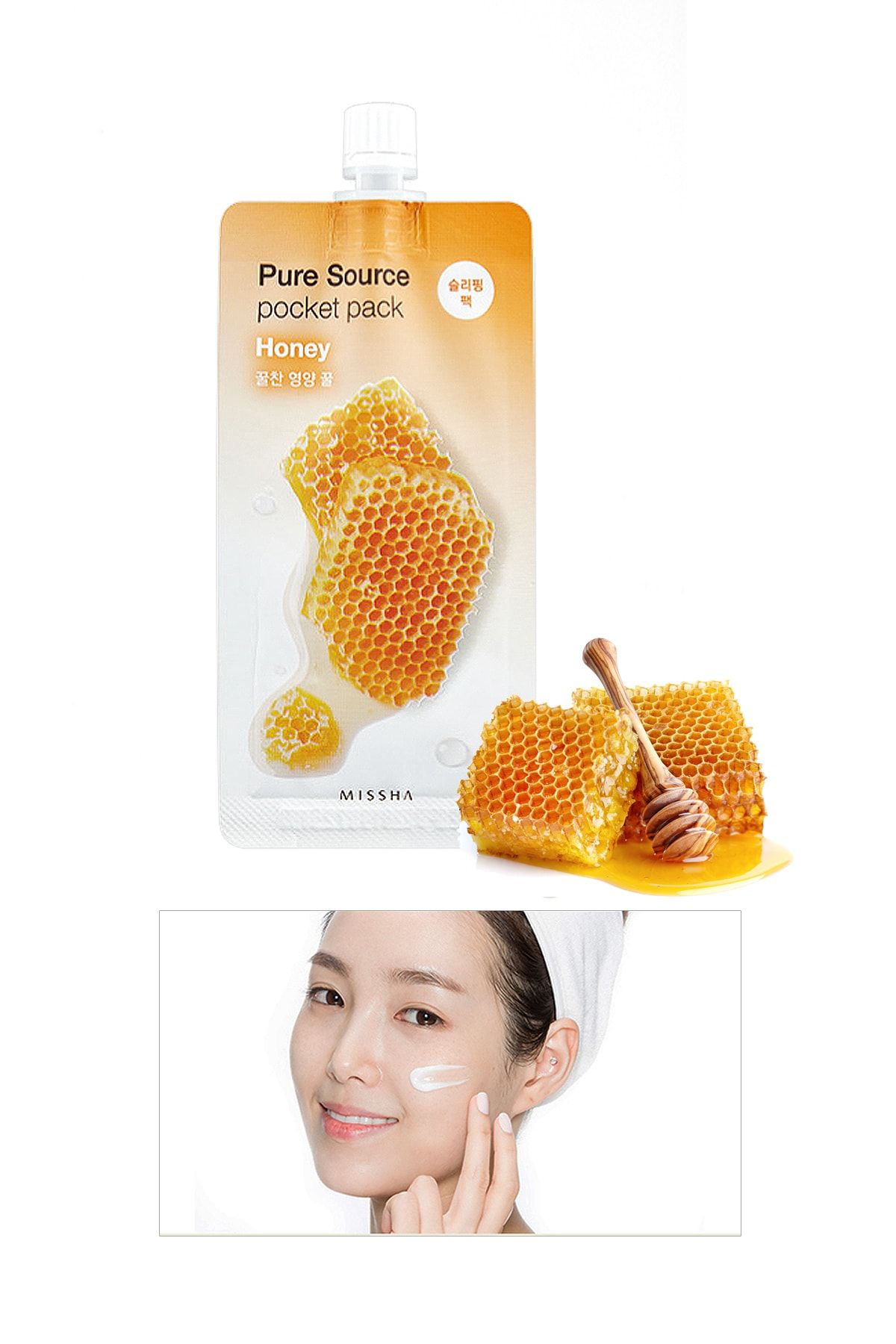 Missha Besleyici ve Nemlendirici Bal Özlü Uyku Maskesi 10ml Pure Source Pocket Pack Honey