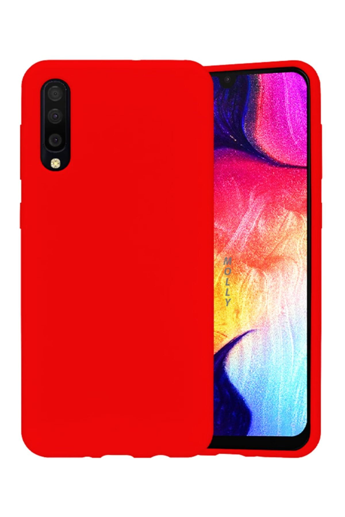 Molly Galaxy A50 Uyumlu Şeker Kırmızısı Liquid Pastel Kılıf