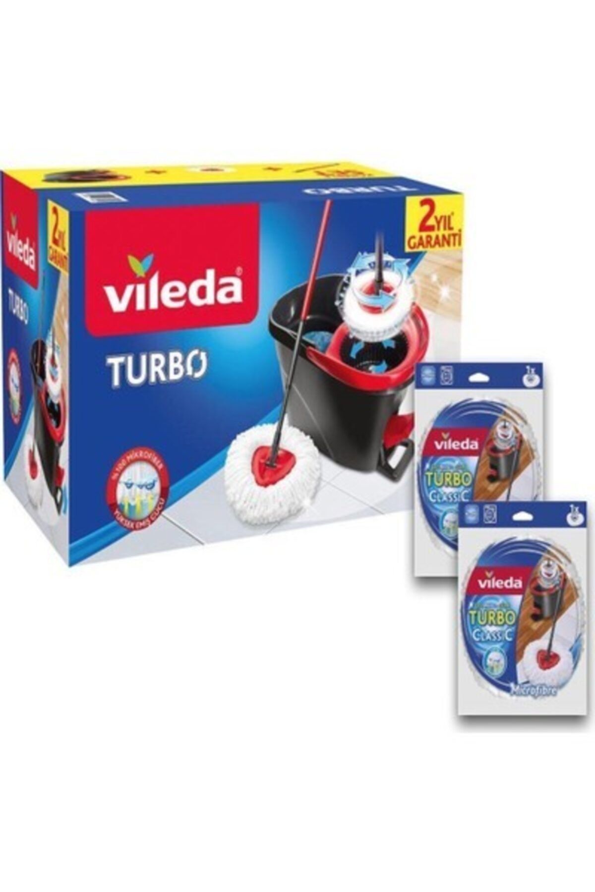 Vileda Turbo Pedallı Temizlik Seti + (2 Adet Yedek Paspas)