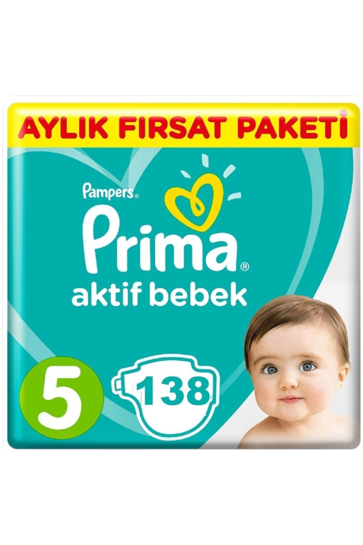 Prima Bebek Bezi Aktif Bebek 5 Beden 138 Adet Junior Aylık Fırsat Paketi