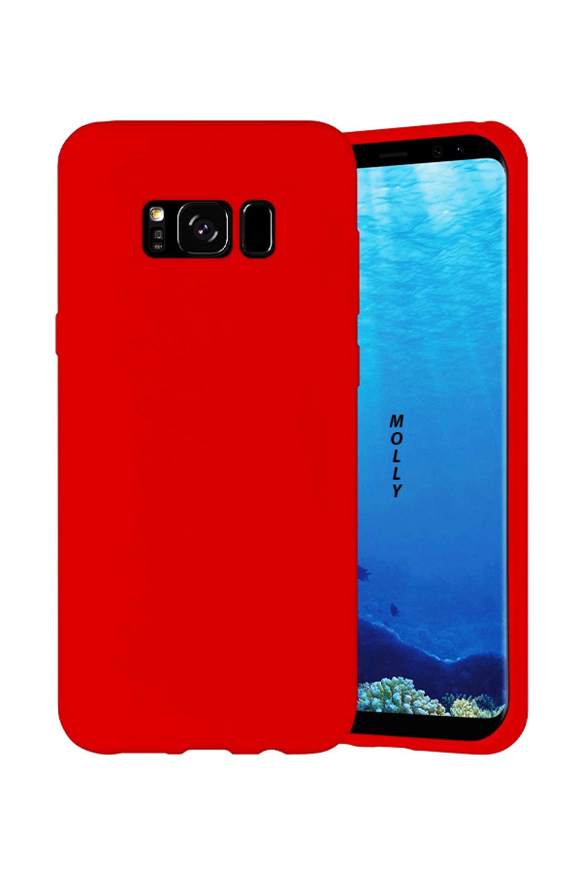 Molly Galaxy S8 Plus Uyumlu Şeker Kırmızısı Liquid Pastel Kılıf