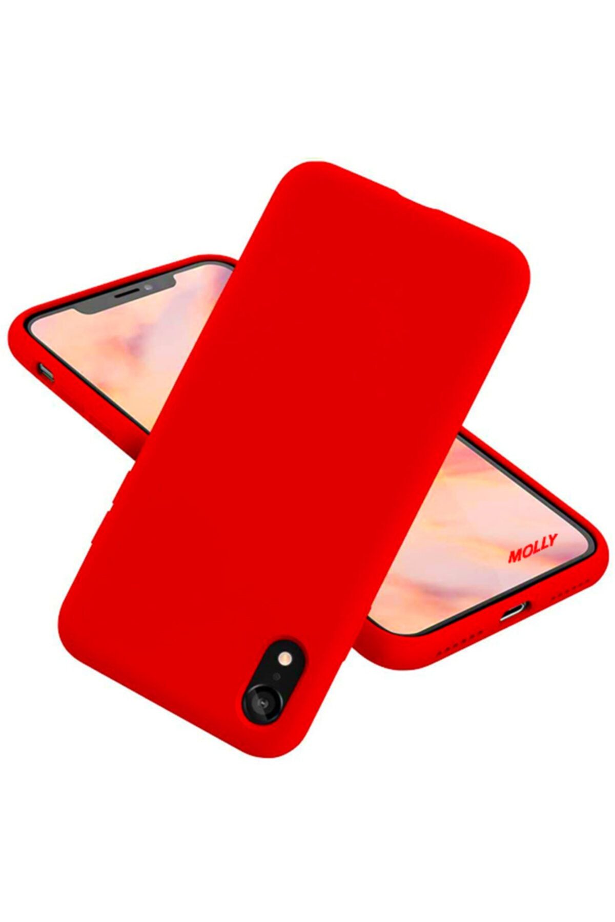 Molly Iphone Xr Uyumlu Şeker Kırmızısı Liquid Pastel Kılıf