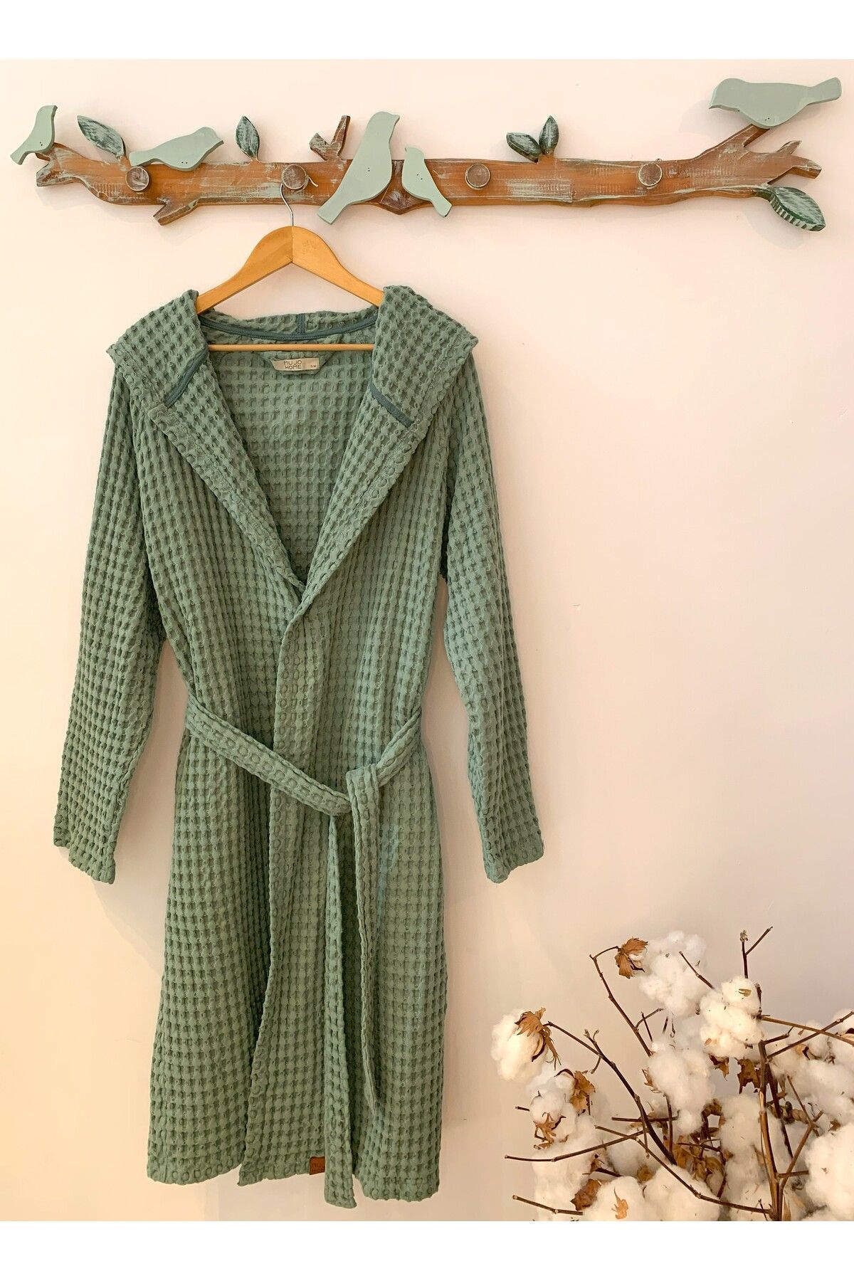 Mujo Home Collection Pamuk-organik-waffle Kumaş Yetişkin Kimono/bornoz/sabahlık