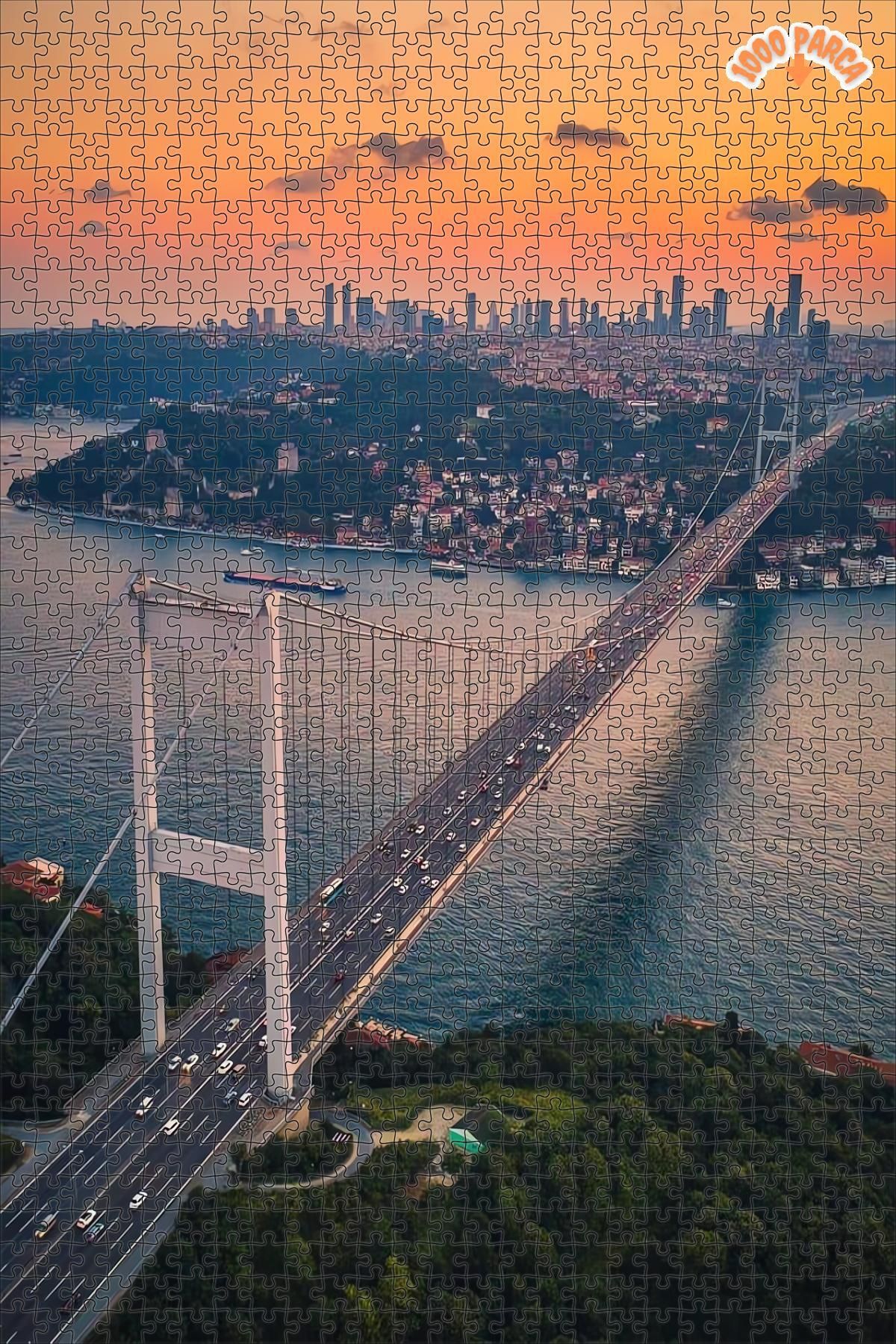 Teona Ahşap İstanbul Boğazı Dekoratif Çift Katlı Çerçeveli Asılabilir Ahşap Puzzle 1000 PARÇA 50X70