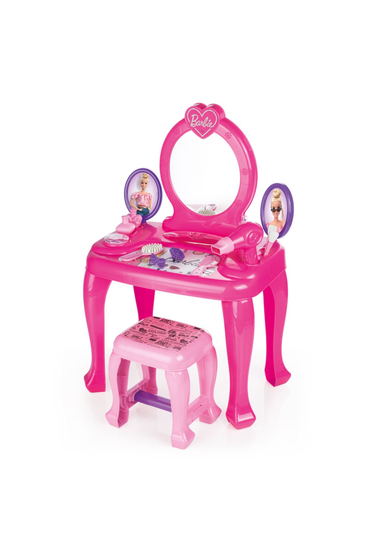 Dolu Barbie Makyaj Masası ve Sandalyesi