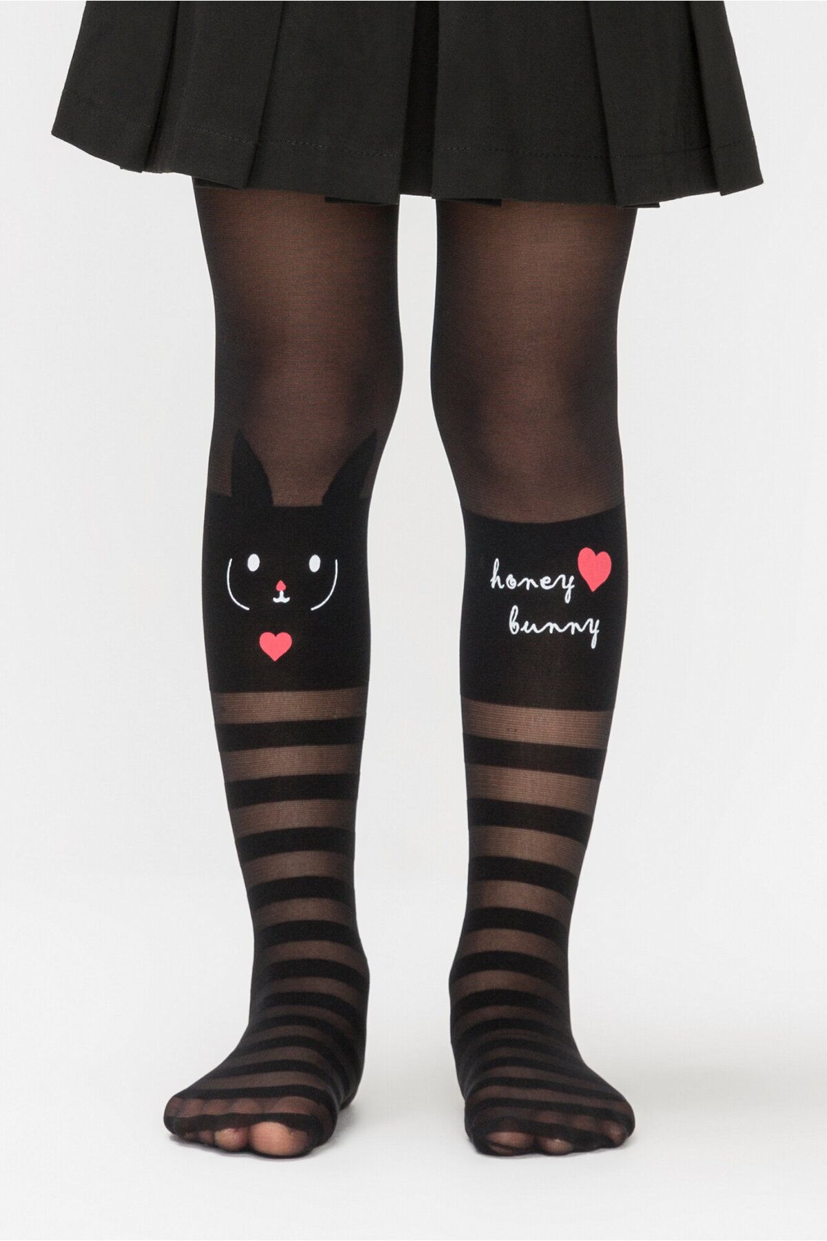 Penti Siyah Kız Çocuk Love Bunny Külotlu Çorap