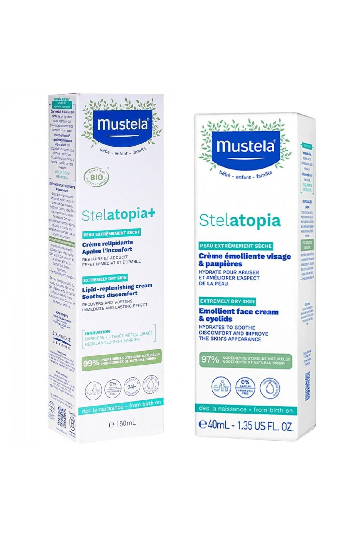 Mustela Stelatopia Lipit Yenileyici Krem 150 ml Stelatopia Emollient Face Cream Yüz Kremi 40 ml