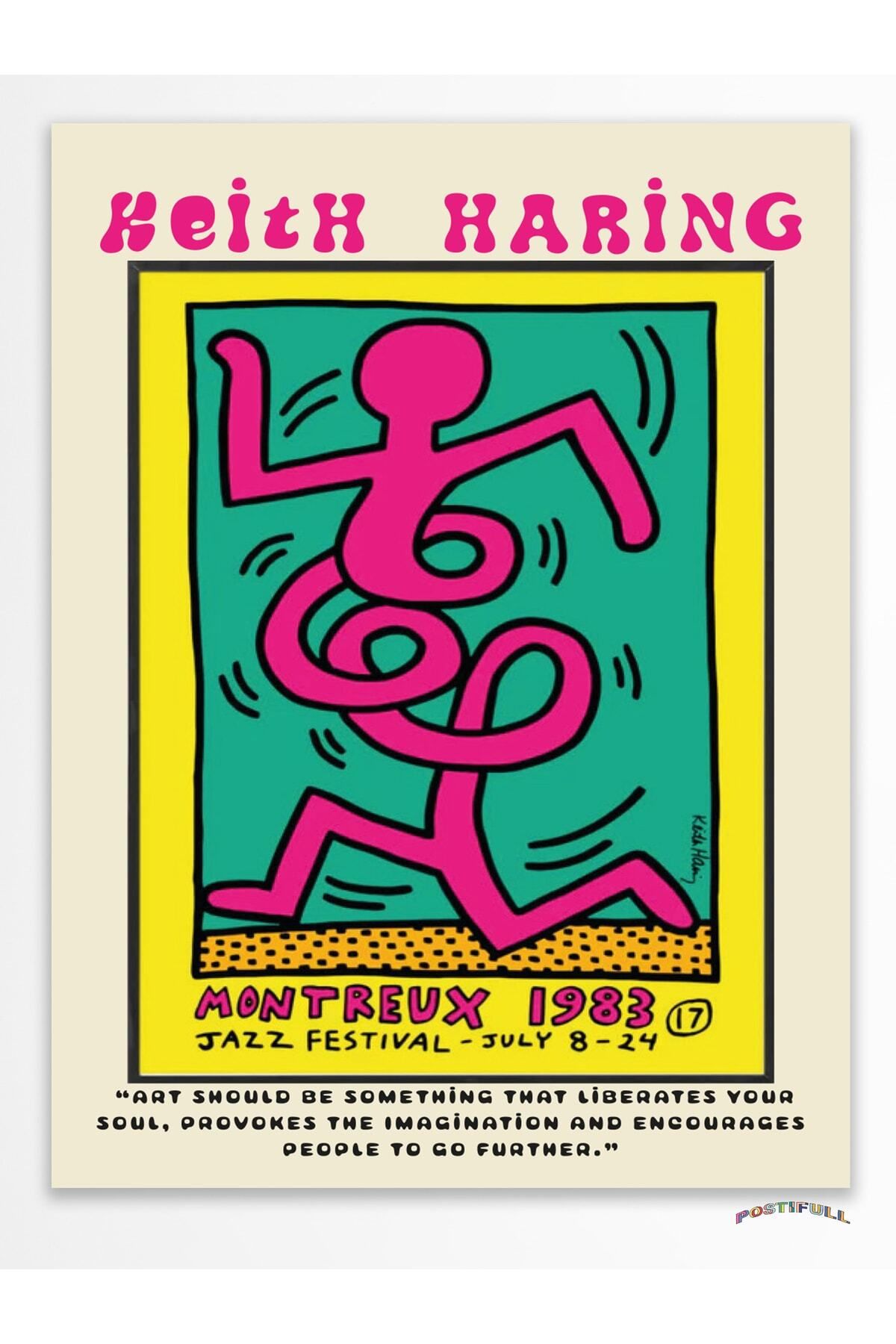 postifull Keith Haring Tasarım Poster - Modern Sanat Duvar Posteri - Çerçevesiz Poster - Sanat Serisi