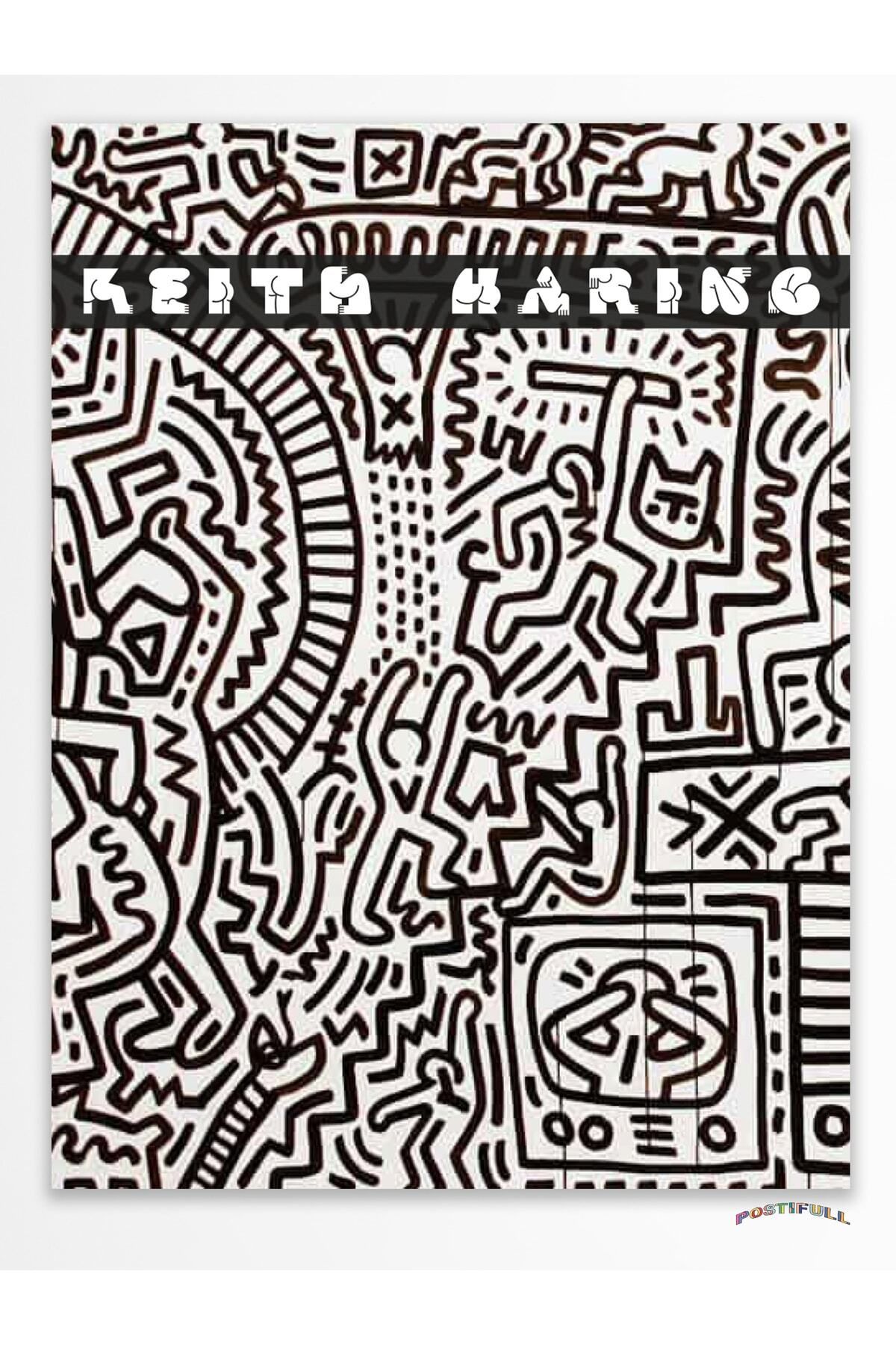 postifull Keith Haring Tasarım Poster - Modern Sanat Duvar Posteri - Çerçevesiz Poster - Sanat Serisi