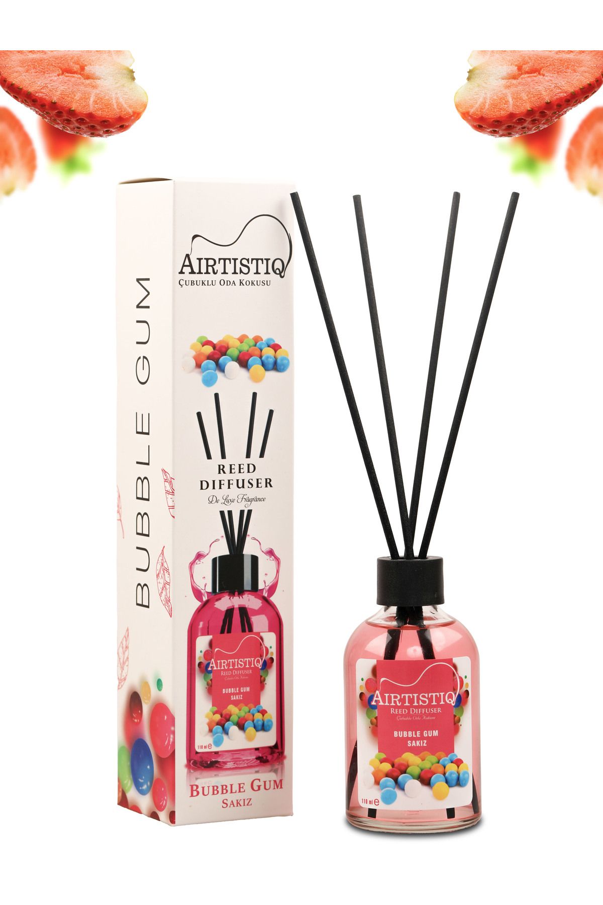 AIRTISTIQ Sakız Kokusu Bubble Gum Çubuklu Oda Kokusu Reed Diffuser 110 ml