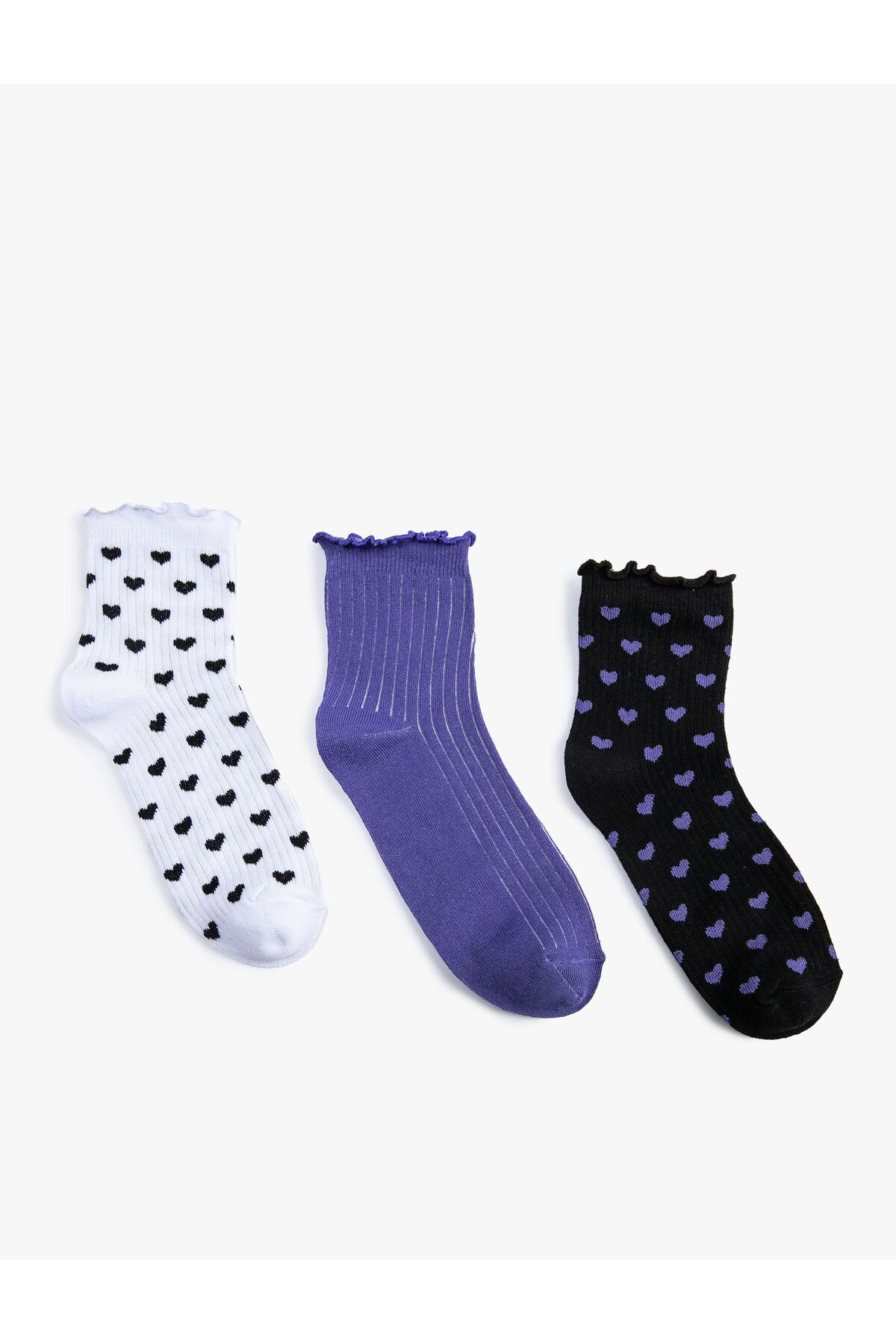 Koton Kalpli Soket Çorap Seti 3'lü Fırfır Detaylı