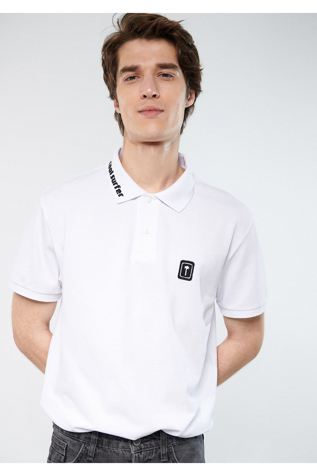 Mavi Surfer Baskılı Beyaz Polo Tişört Regular Fit / Normal Kesim 0611373-620