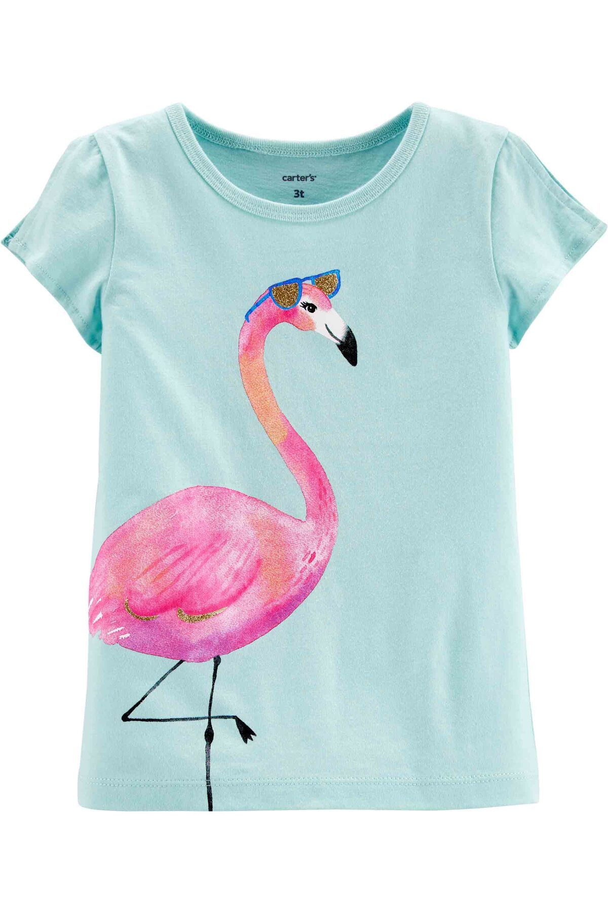 Carter's Kız Çocuk Flamingo Baskılı Kısa Kollu Tişört Mint