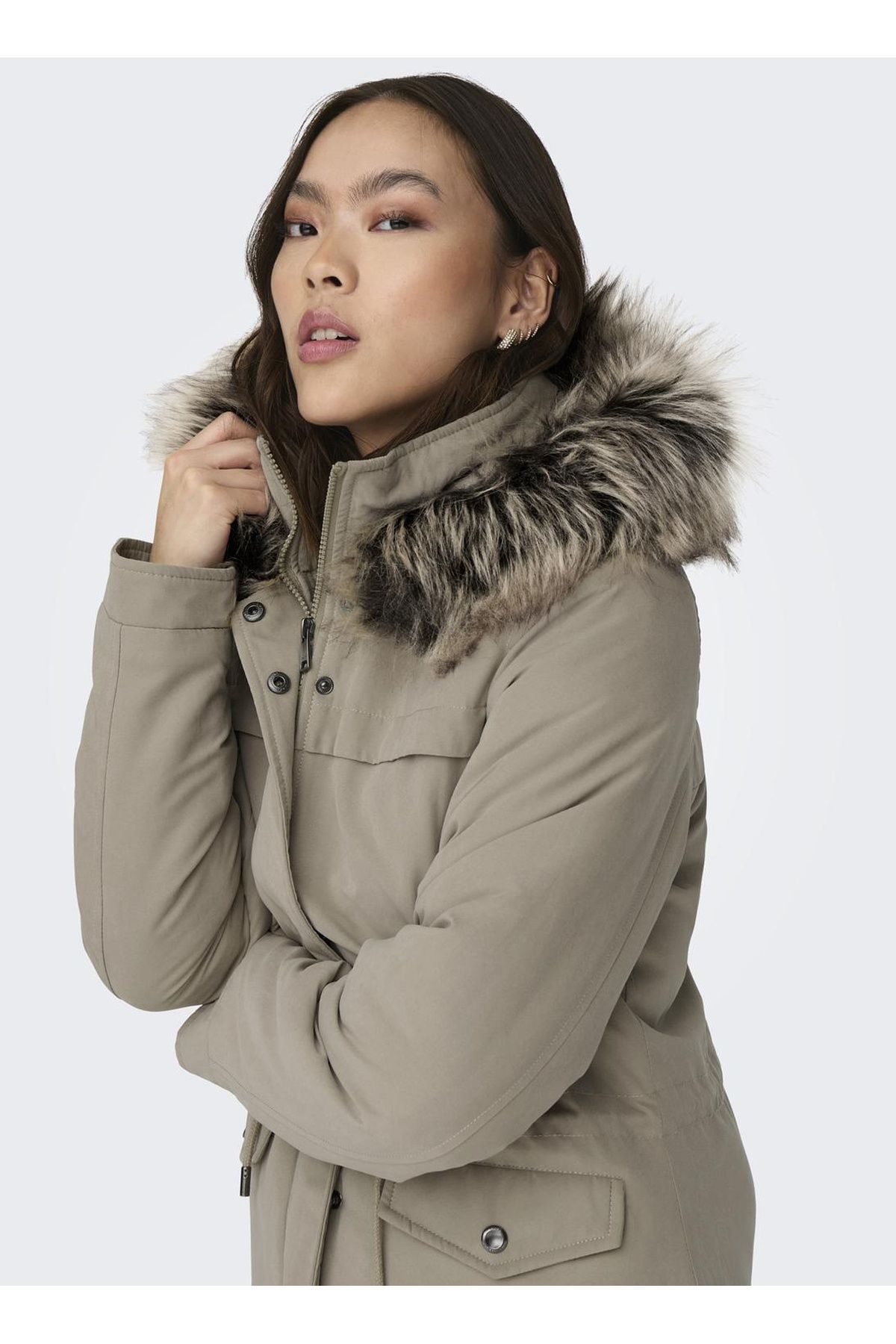 ONLY Açık Kahve Kadın Mont ONLNEWSTARLINE AW PARKA CC OTW
