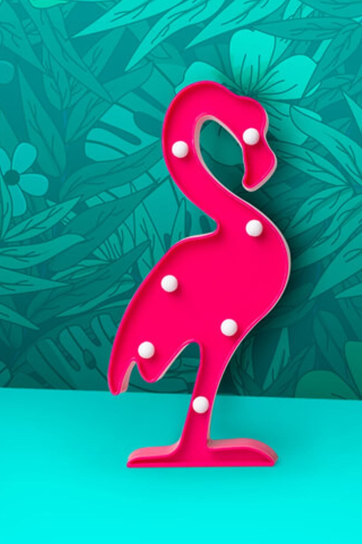 Ecuy Dekoratif Flamingo Şekilli Led Aydınlatma Duvar Monte Edilebilir Led Masa Lamba Çocuk Odası Lamba