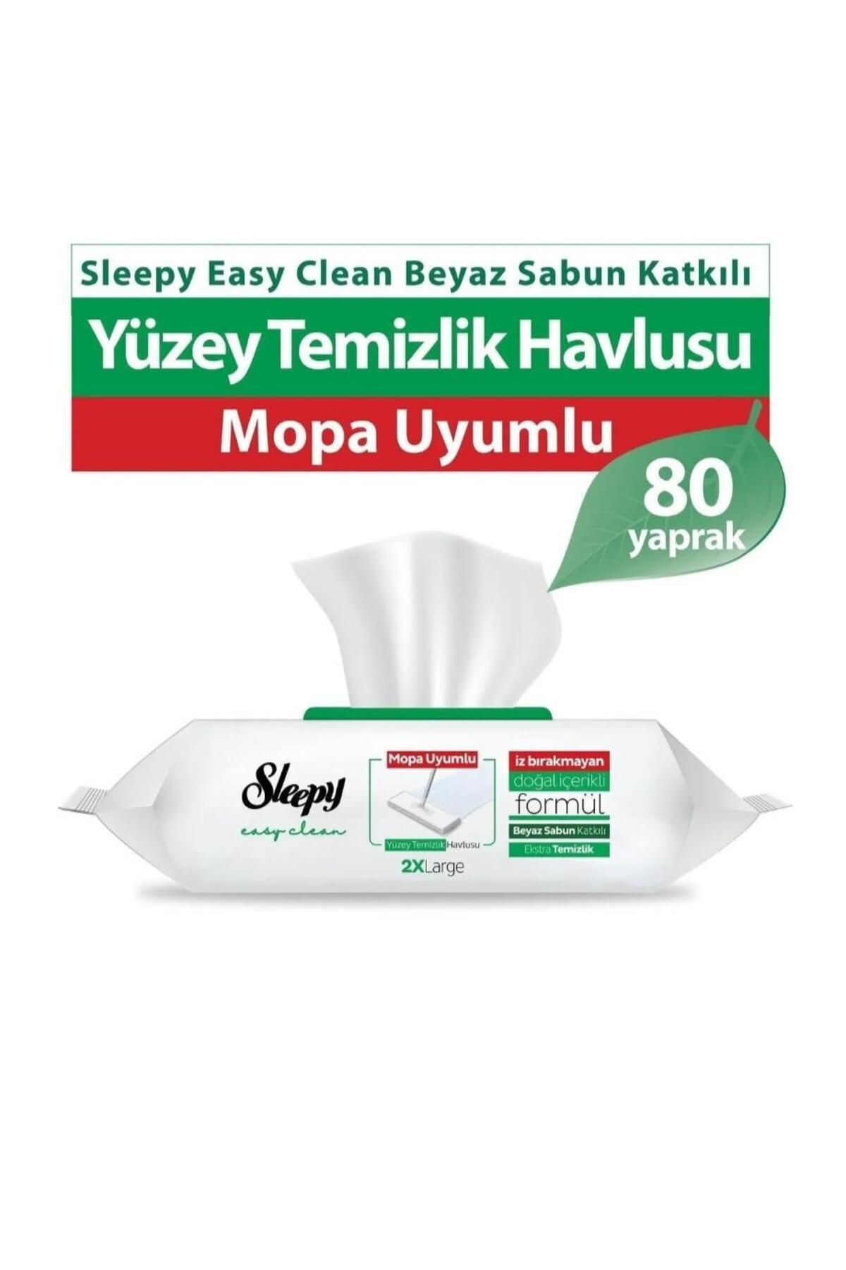 Sleepy Easy Clean Beyaz Sabun Katkılı Mopa Uyumlu Yüzey Temizlik Havlusu 80 Yaprak
