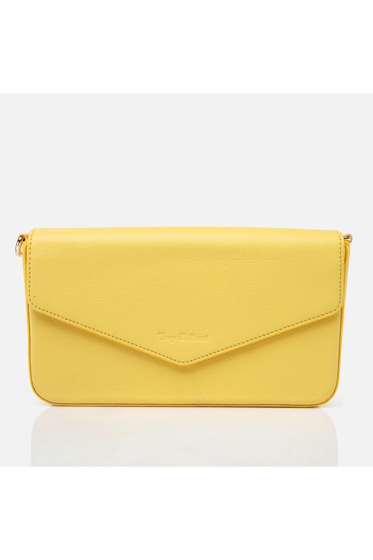 Hotiç Hakiki Deri Sarı Kadın Mini (çapraz) Çanta