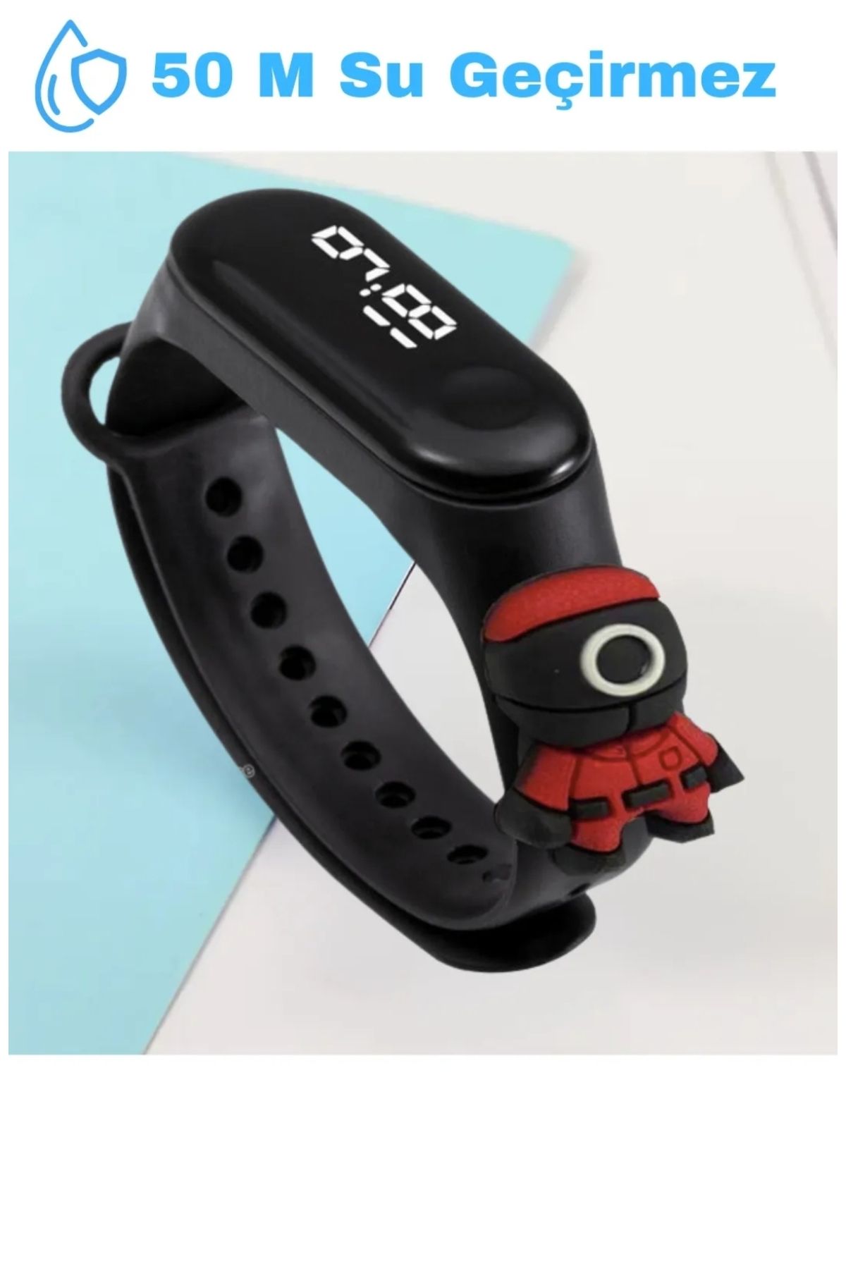 G-Sport POLO Squid Game Figürlü Su Geçirmez Dokunmatik Led Ekranlı Dijital Çocuk Ve Genç Kol Saati (Mavi)