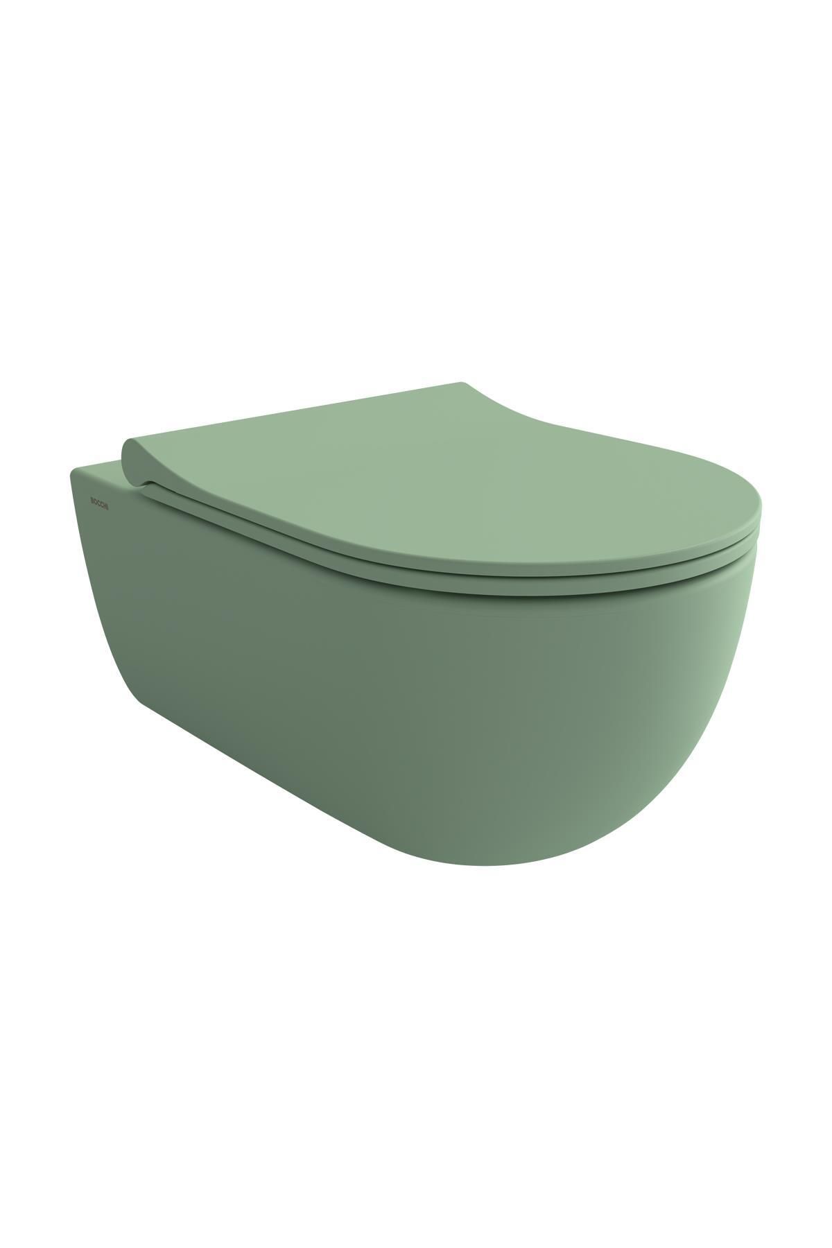 Bocchi V-Tondo Kanalsız Asma Klozet + Soft Kapak Mat Mint Yeşil