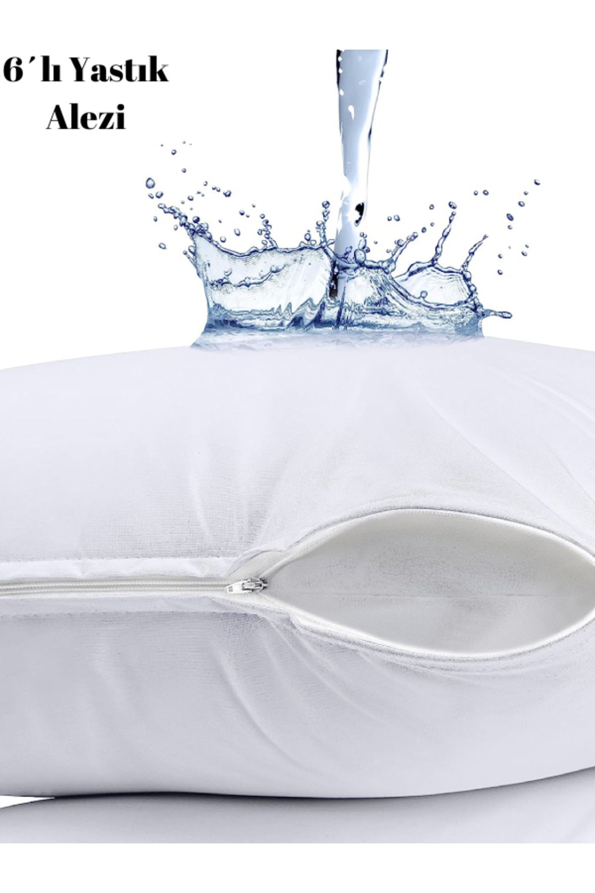 VESSİNOHOME 6'li Micro Yastık Koruyucu Su Sıvı Geçirmez Alez Terletmeyen Fermuarlı Yastık Alezi Yastık Kılıfı
