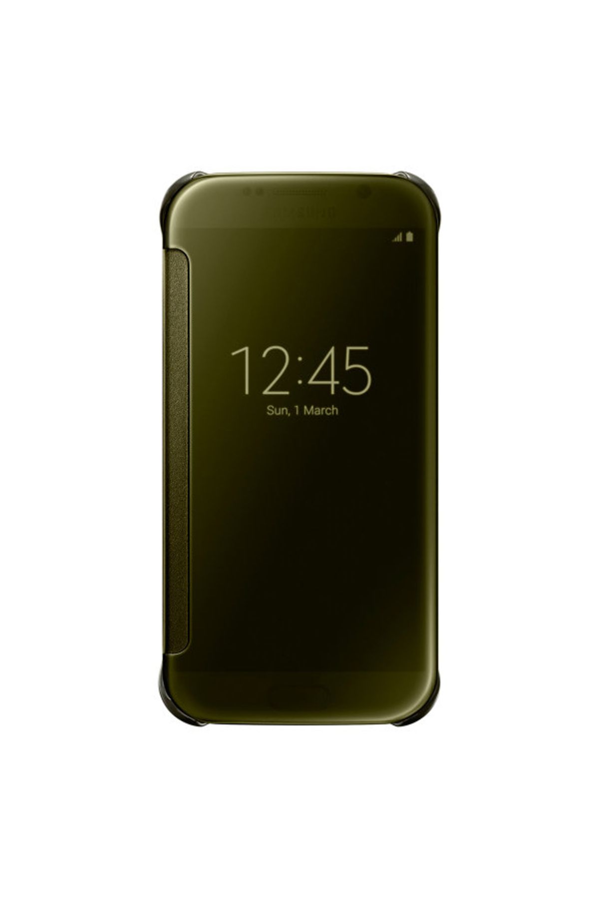 Samsung Galaxy S6 Ile Uyumlu Clear View Cover Altın Ef-zg920bfegww