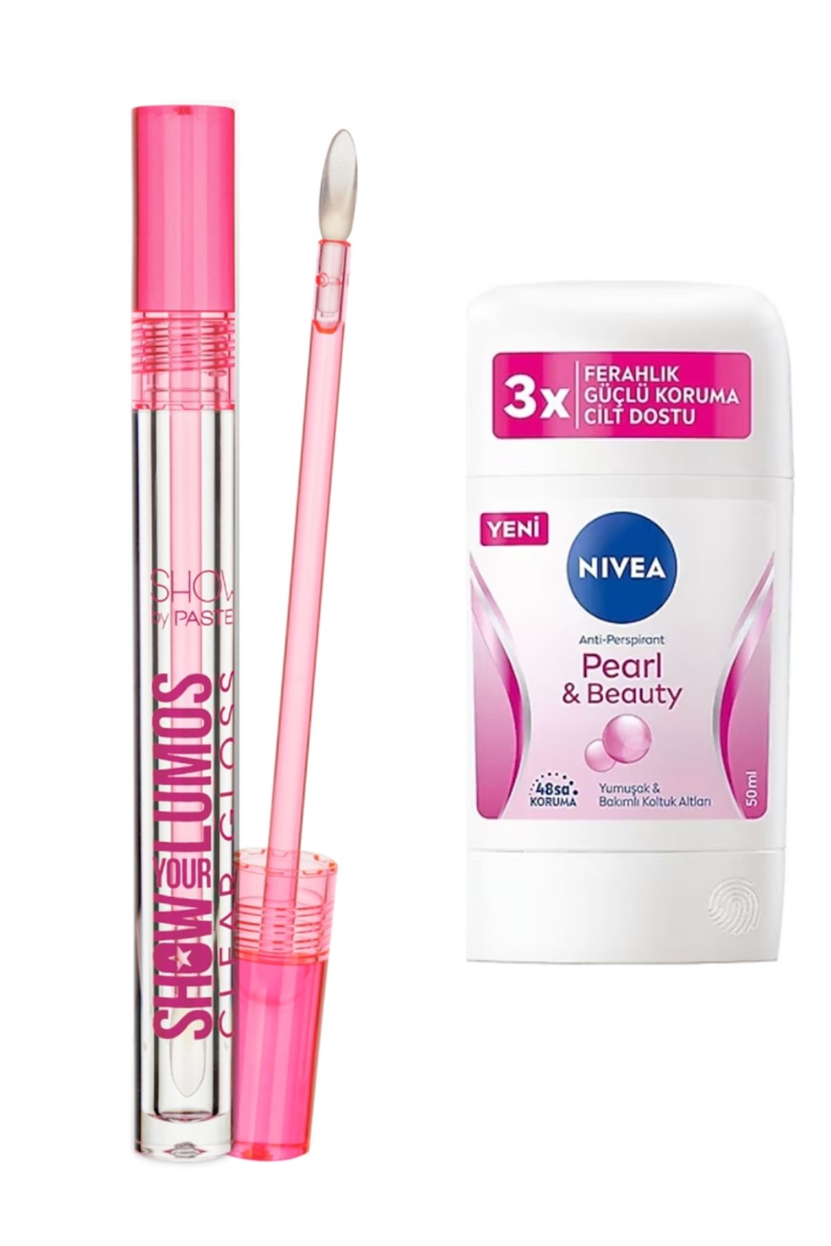 Show by Pastel Pastel Show By Show Your Lumos Clear Gloss +Nivea Pearl & Beauty Kadın Stick Deodorant 50 ml