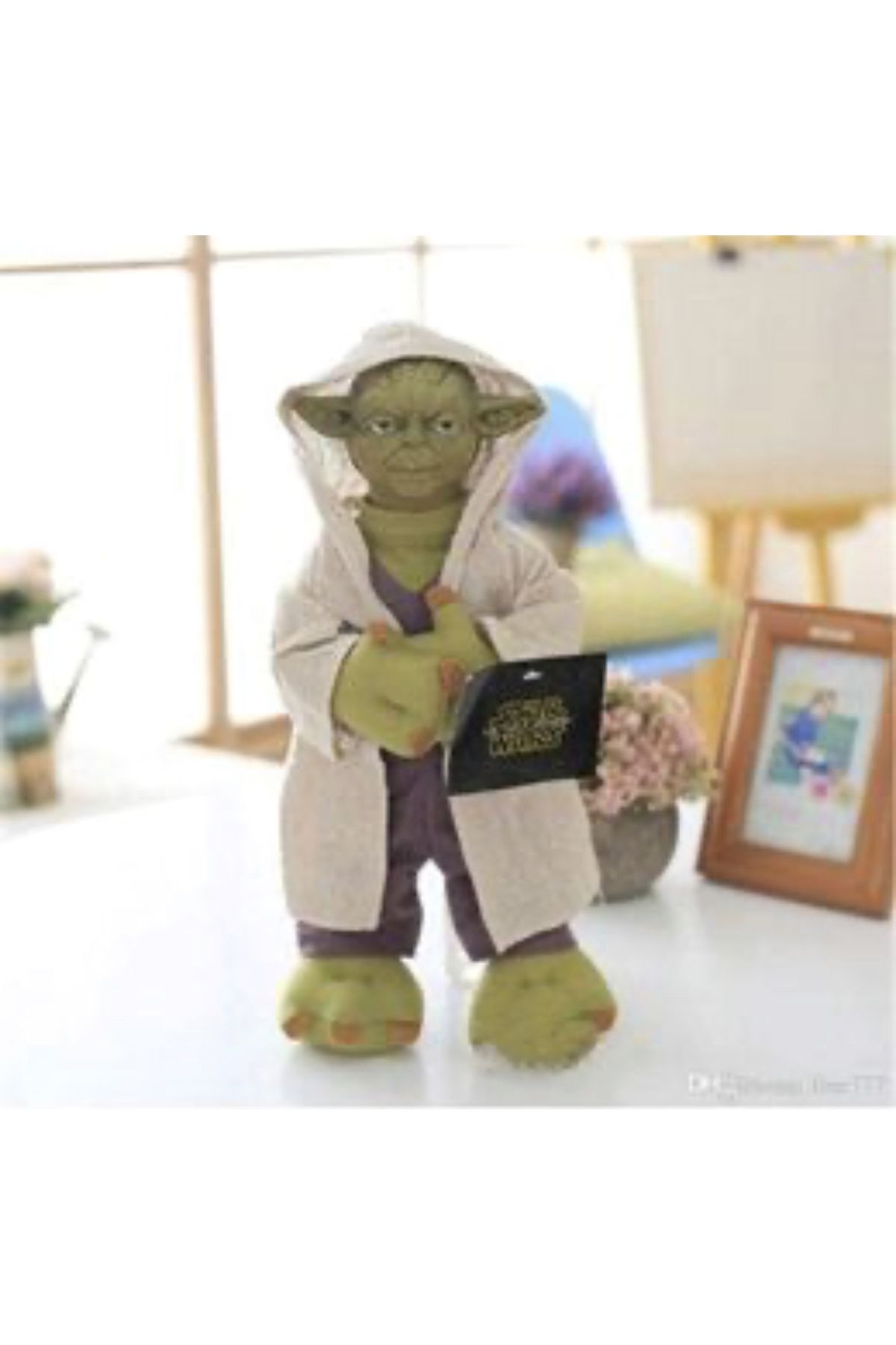 Happy Toys Star Wars Mandalorian peluş figür oyuncak A kalite et kafa Ak Saçlı Baby Yoda 40 cm